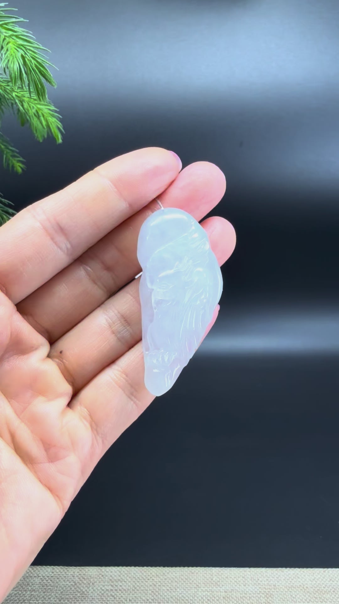 Load and play video in Gallery viewer, RealJade® Co. Natural Icy Jadeite Jade Eagle Pendant
