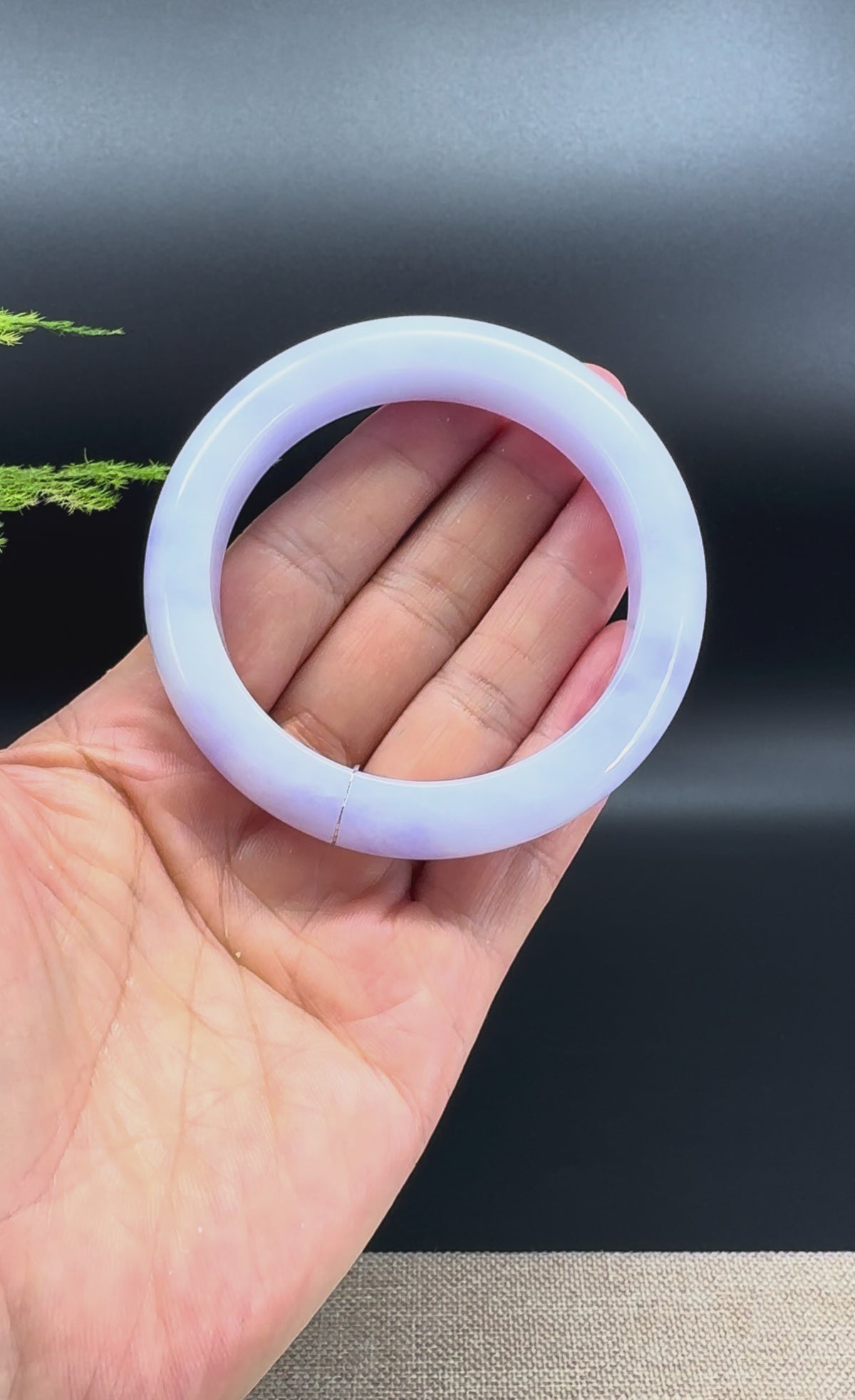 Genuine Burmese Lavender Jade Jadeite Bangle Bracelet (56.4mm)