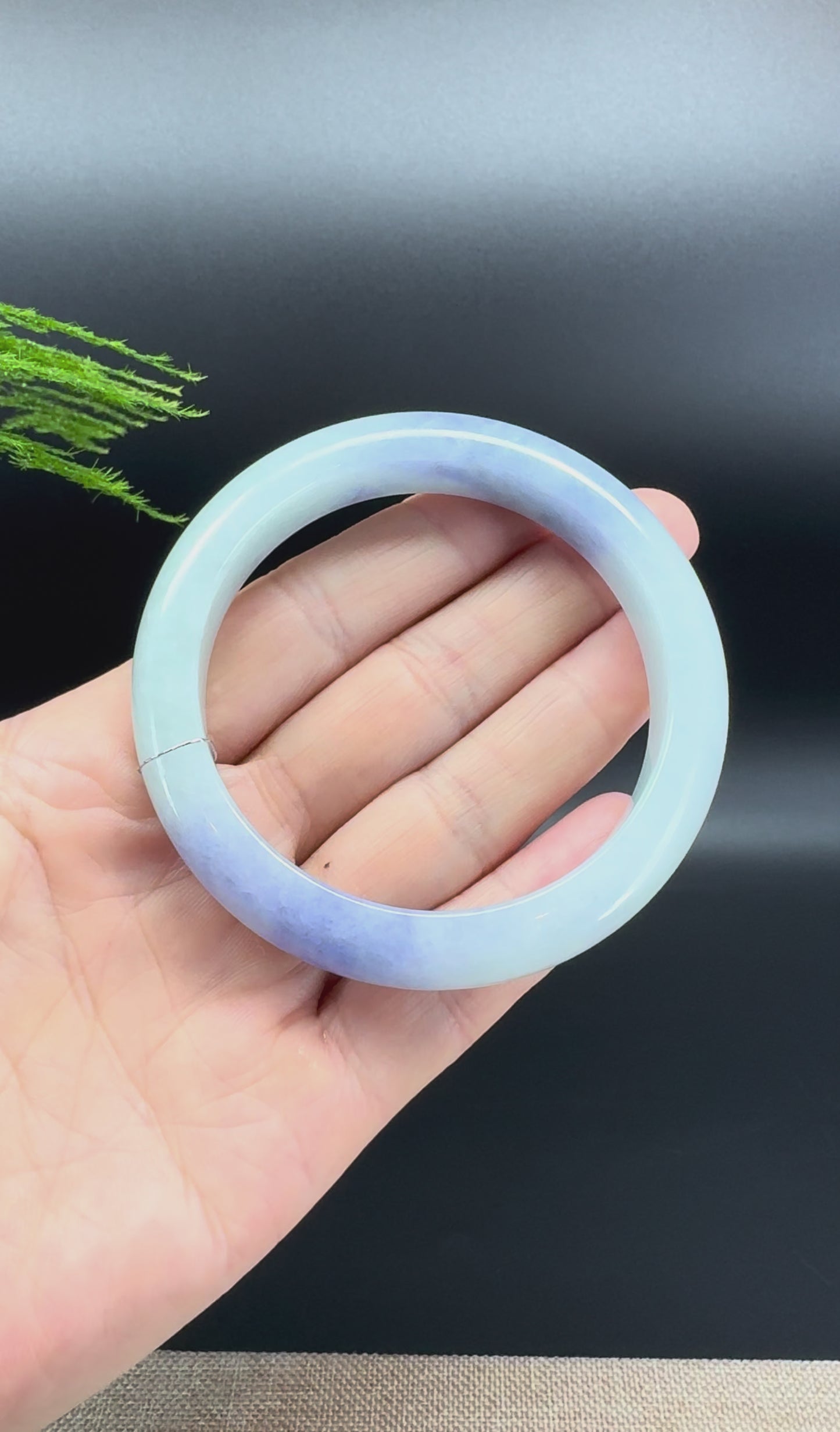 Genuine Burmese Blue Berry Jadeite Jade Bangle Bracelet (57.6mm)