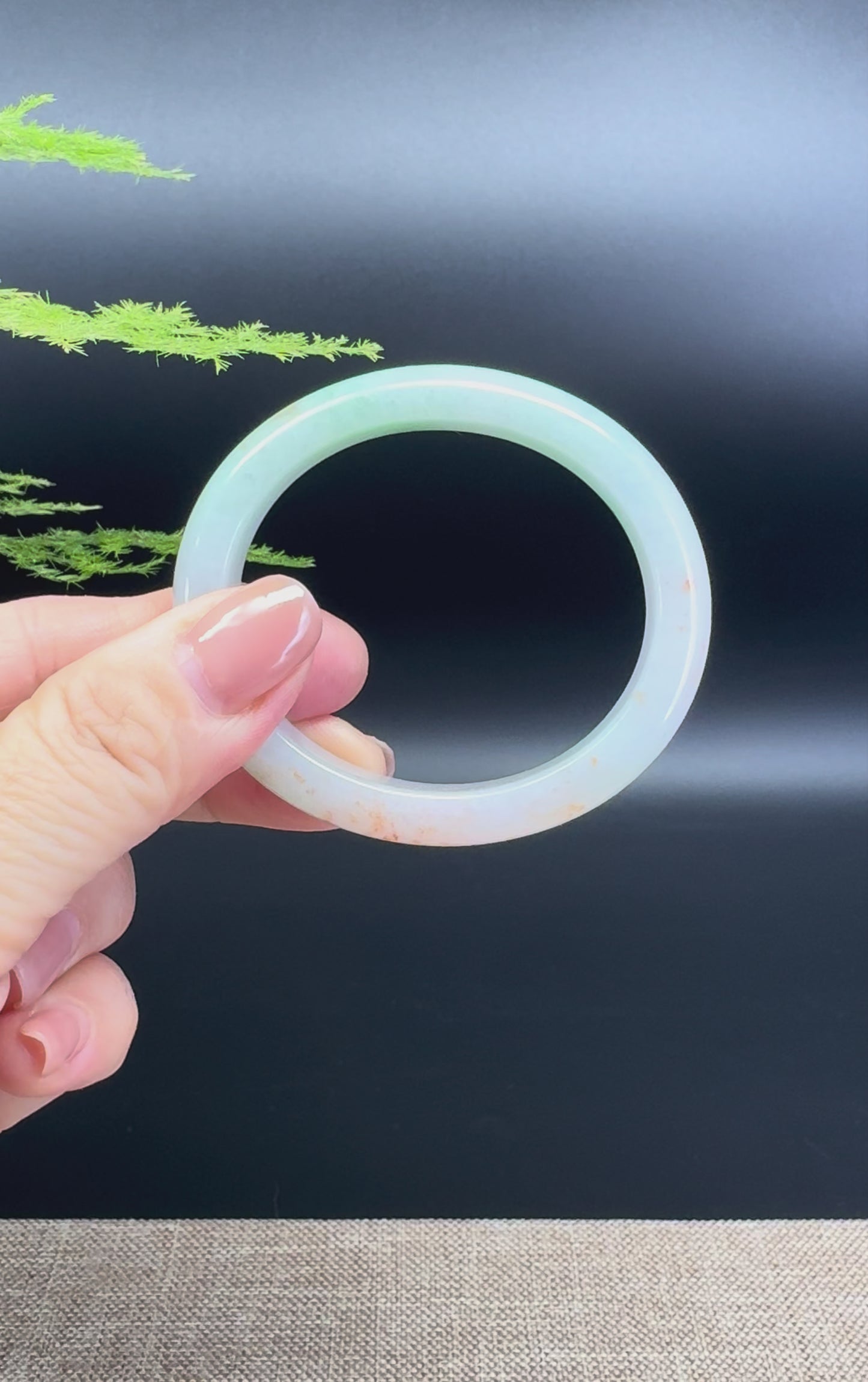 Load and play video in Gallery viewer, Genuine Burmese Ice Green Jade Jadeite Bangle Bracelet ( 50.4*43.3mm )
