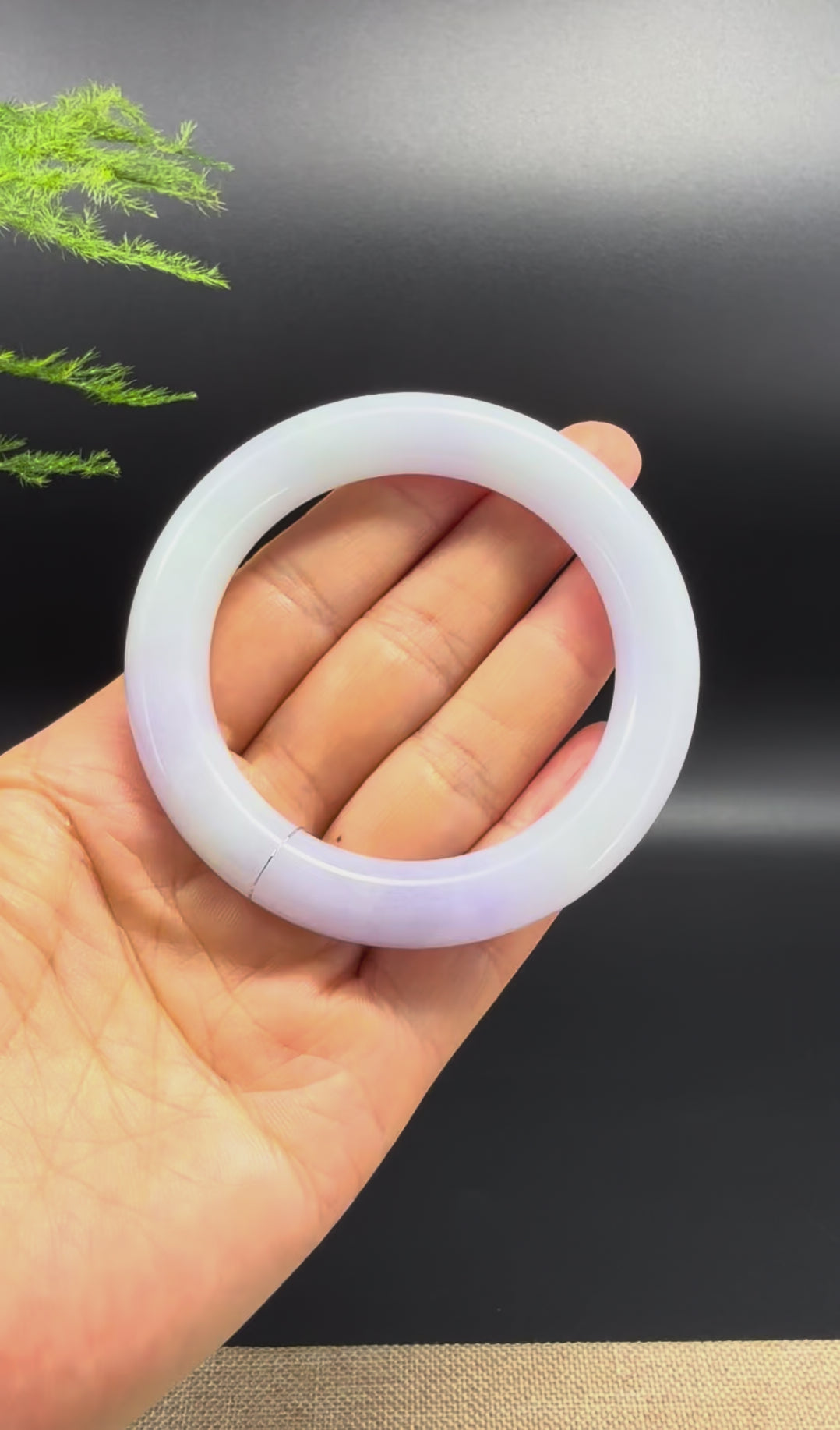 Genuine Burmese Lavender Jade Jadeite Bangle Bracelet ( 53.9mm )