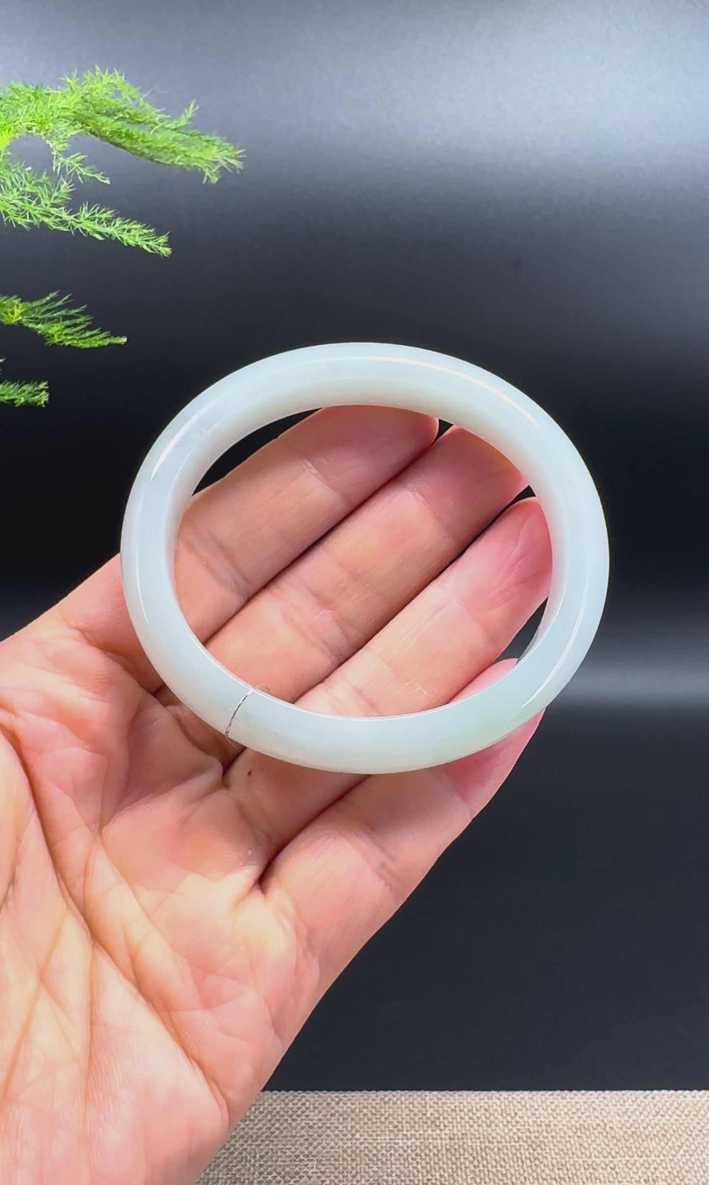 Genuine Burmese Green Jade Jadeite Bangle Bracelet ( 54.5*47.7mm )