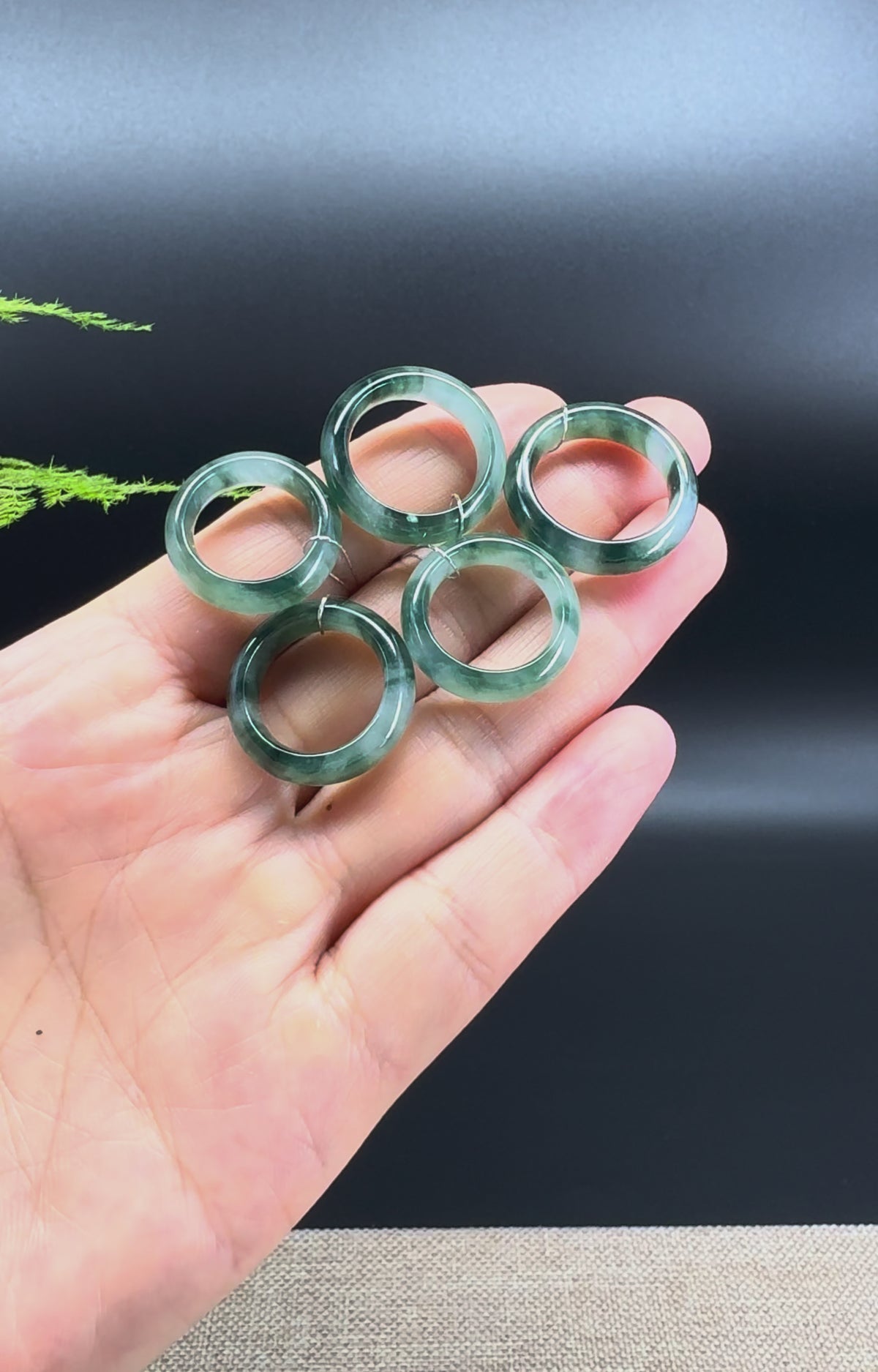 RealJade® Burmese Dark Oil Green Traditional Jadeite Jade Ring