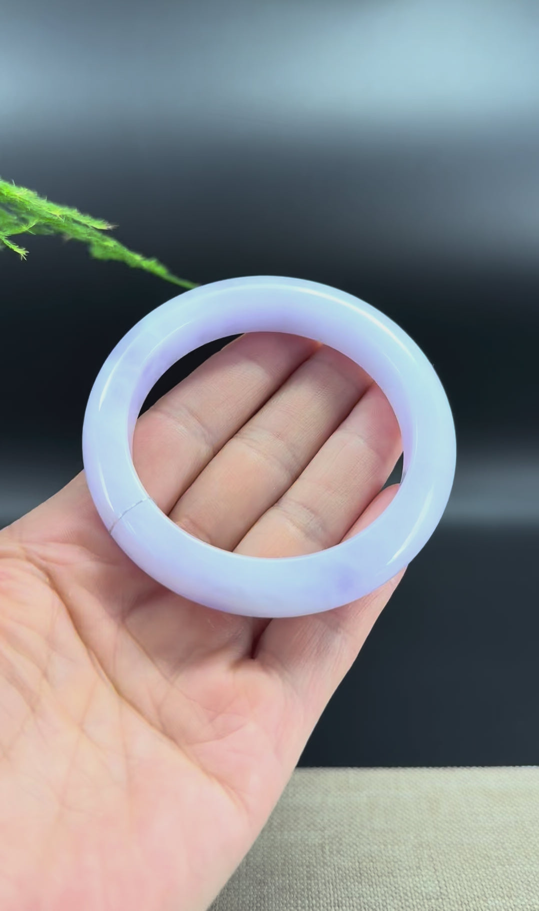 Genuine Burmese Lavender Jade Jadeite Bangle Bracelet (56.4mm)