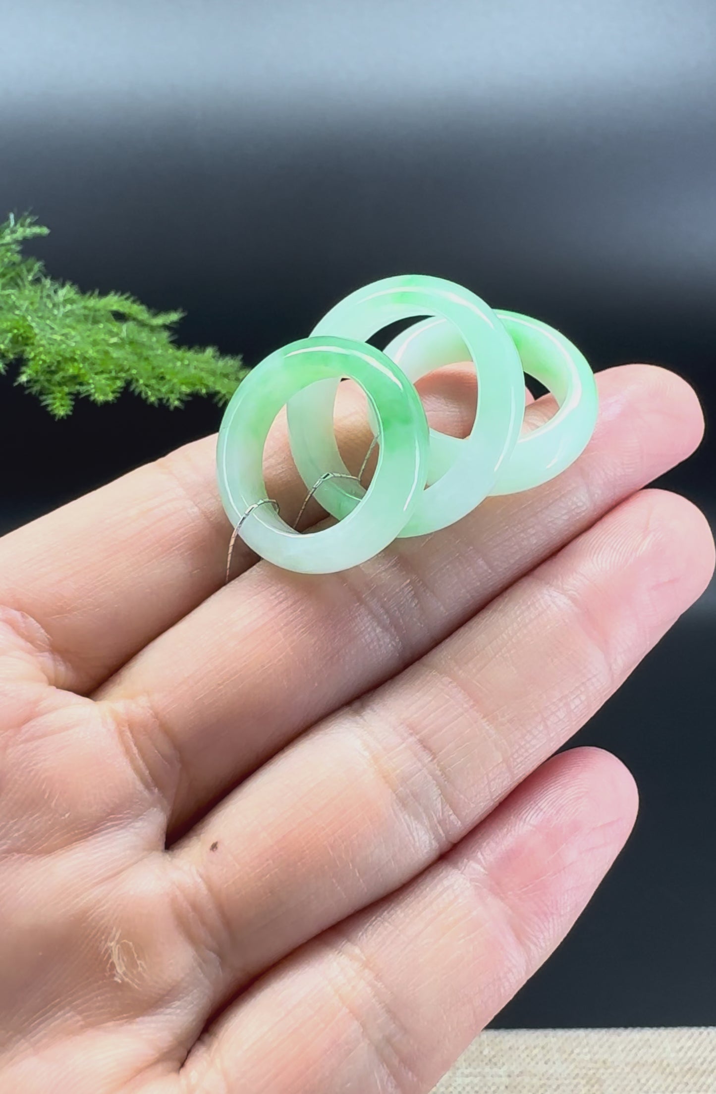 RealJade® Burmese White Green(BDQ) Traditional Jadeite Jade Ring