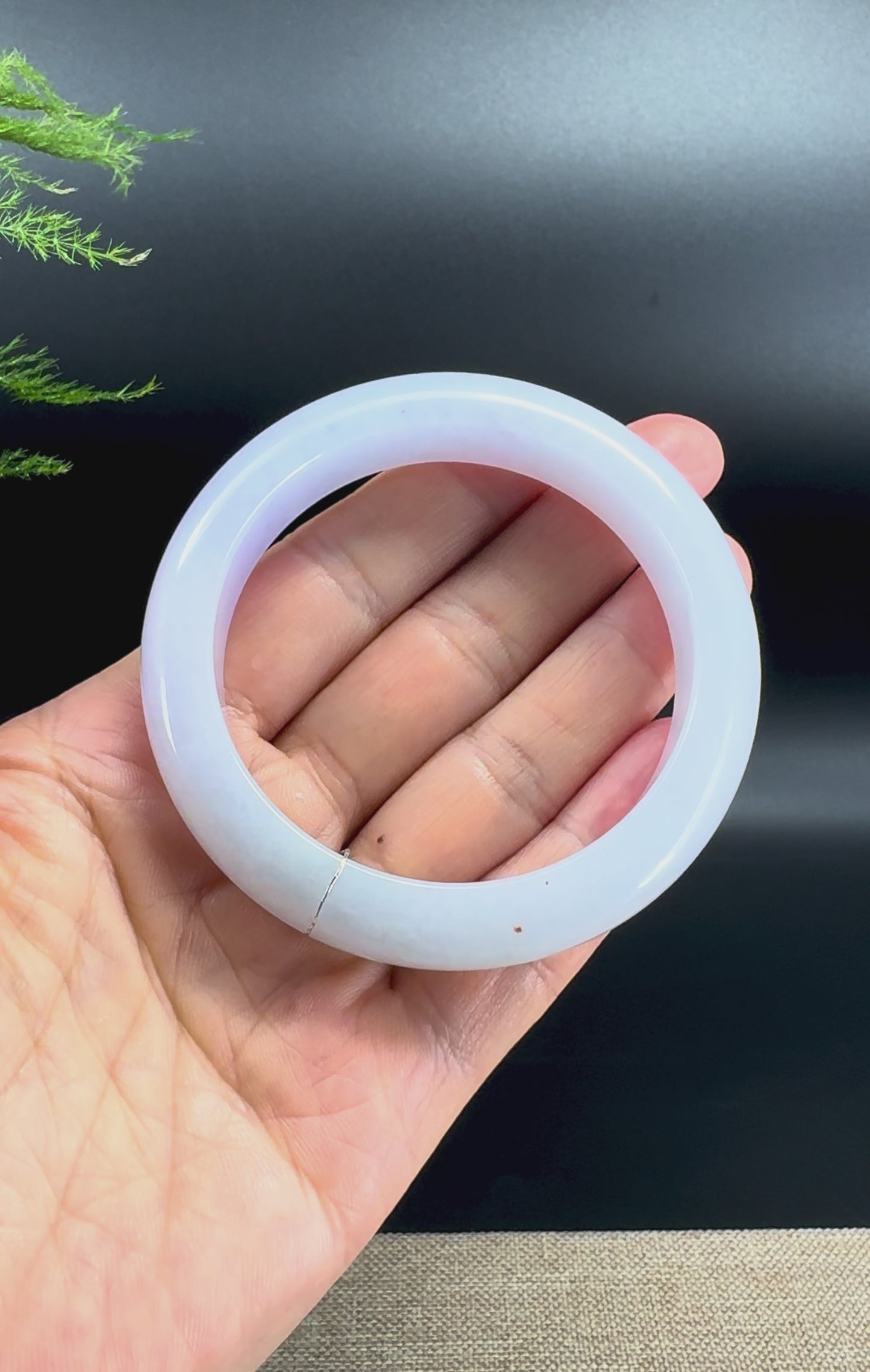 Genuine Burmese Lavender Jade Jadeite Bangle Bracelet (55.7mm)