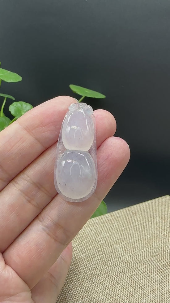 Load and play video in Gallery viewer, Genuine Ice Jadeite Jade FU Dou Pendant Necklace
