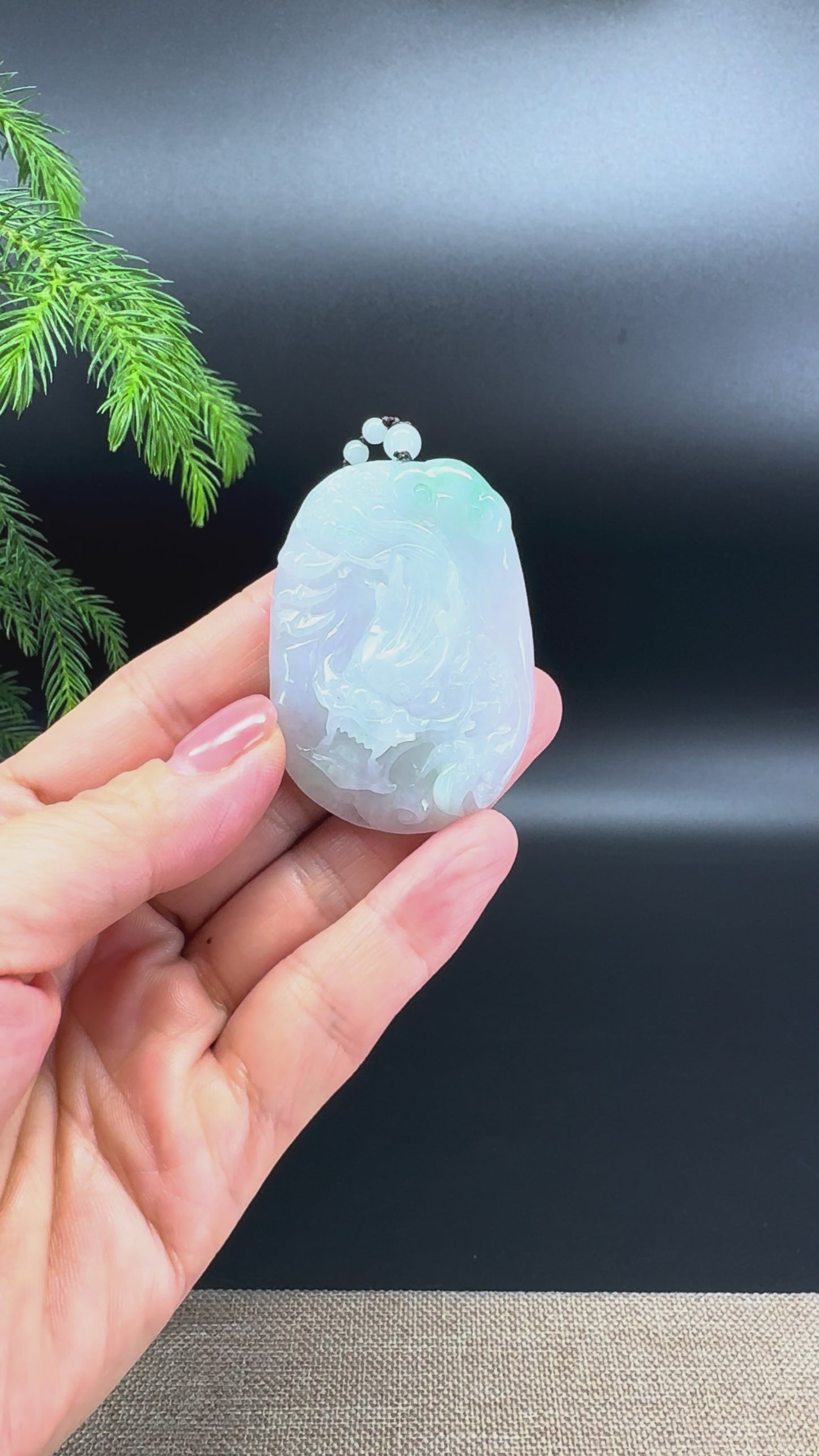 RealJade® Co. Natural Light Green Jadeite Jade Dragon Pendant