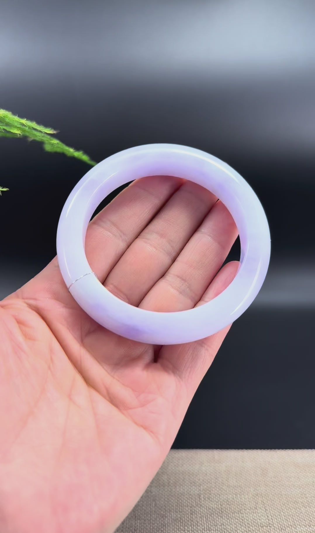 Genuine Burmese Lavender Jade Jadeite Bangle Bracelet (56.5mm)