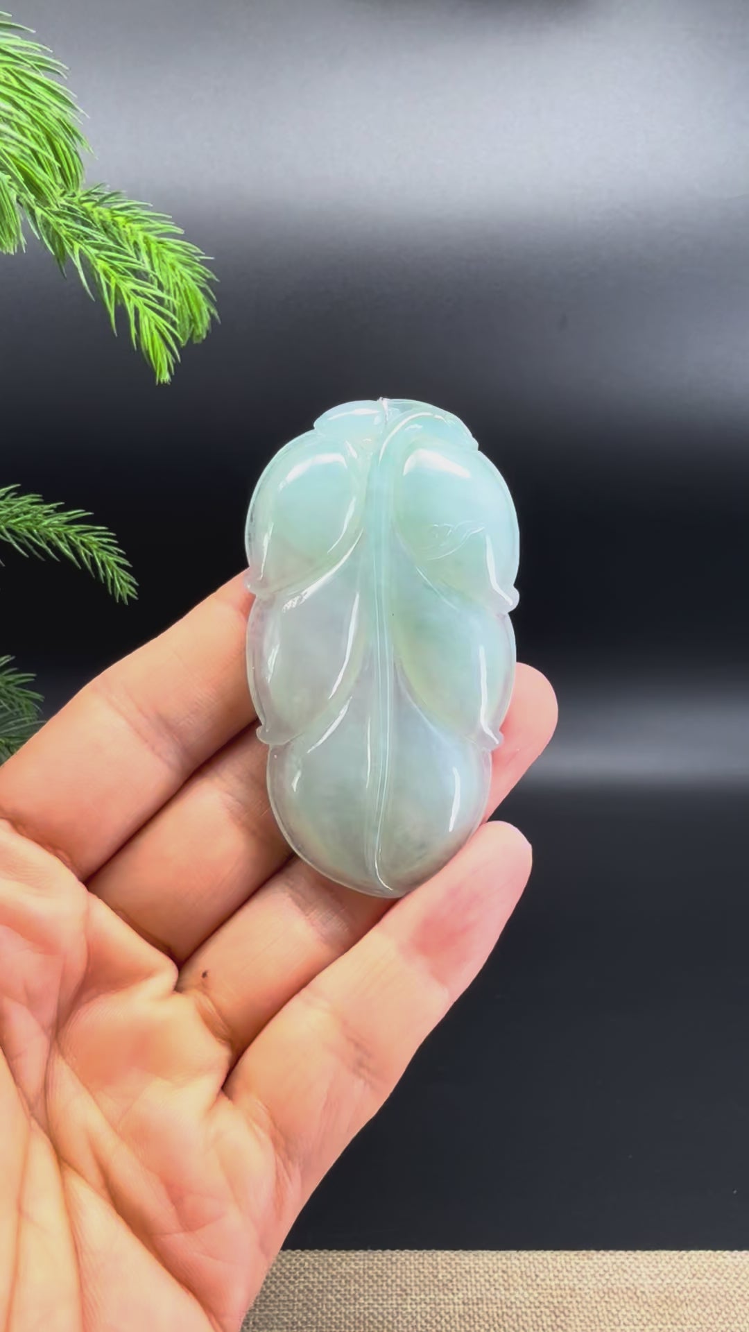 Load and play video in Gallery viewer, RealJade® Co. Genuine Ice Green Jadeite Jade Leaf Necklace
