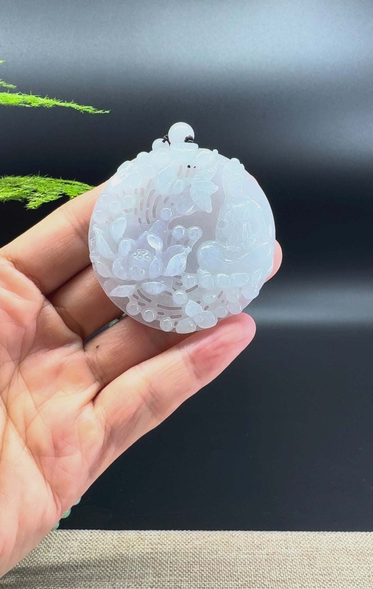 RealJade® Co. Genuine Burmese Moonlight Jadeite Jade Guanyin Pendant Necklace