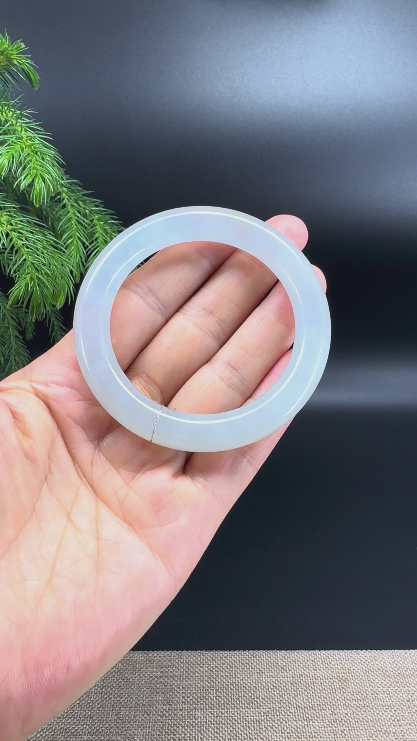 Genuine Burmese Icy Soft Green Jade Jadeite Bangle Bracelet (51.1mm)