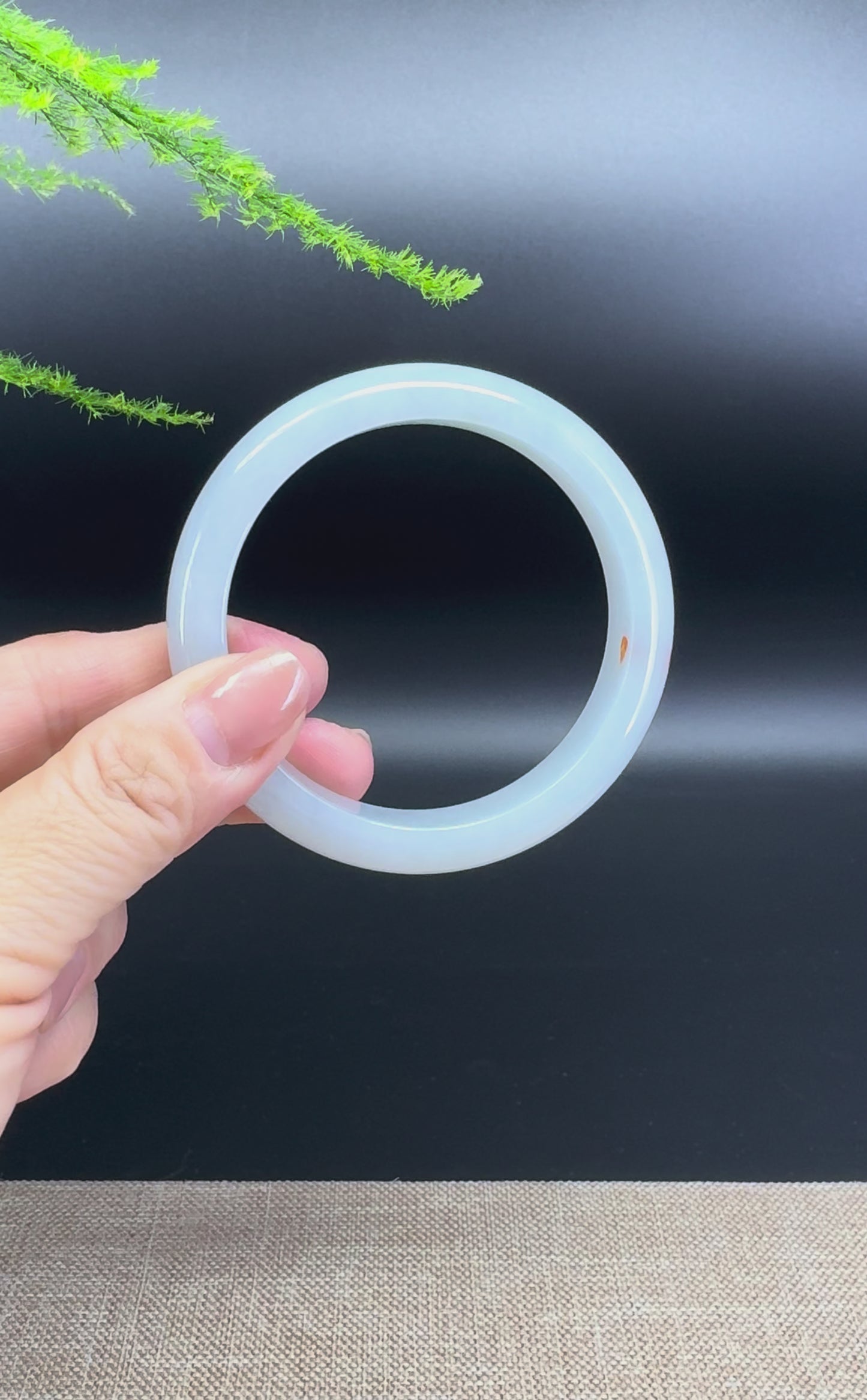 Load and play video in Gallery viewer, Genuine Burmese Icy Green Jade Jadeite Bangle Bracelet ( 56.9mm )
