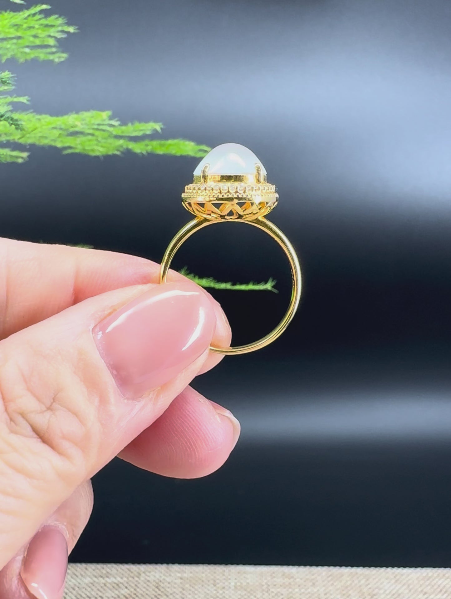 RealJade® "Signature Signet" 18K Yellow Gold Icy Jadeite Jade Ring