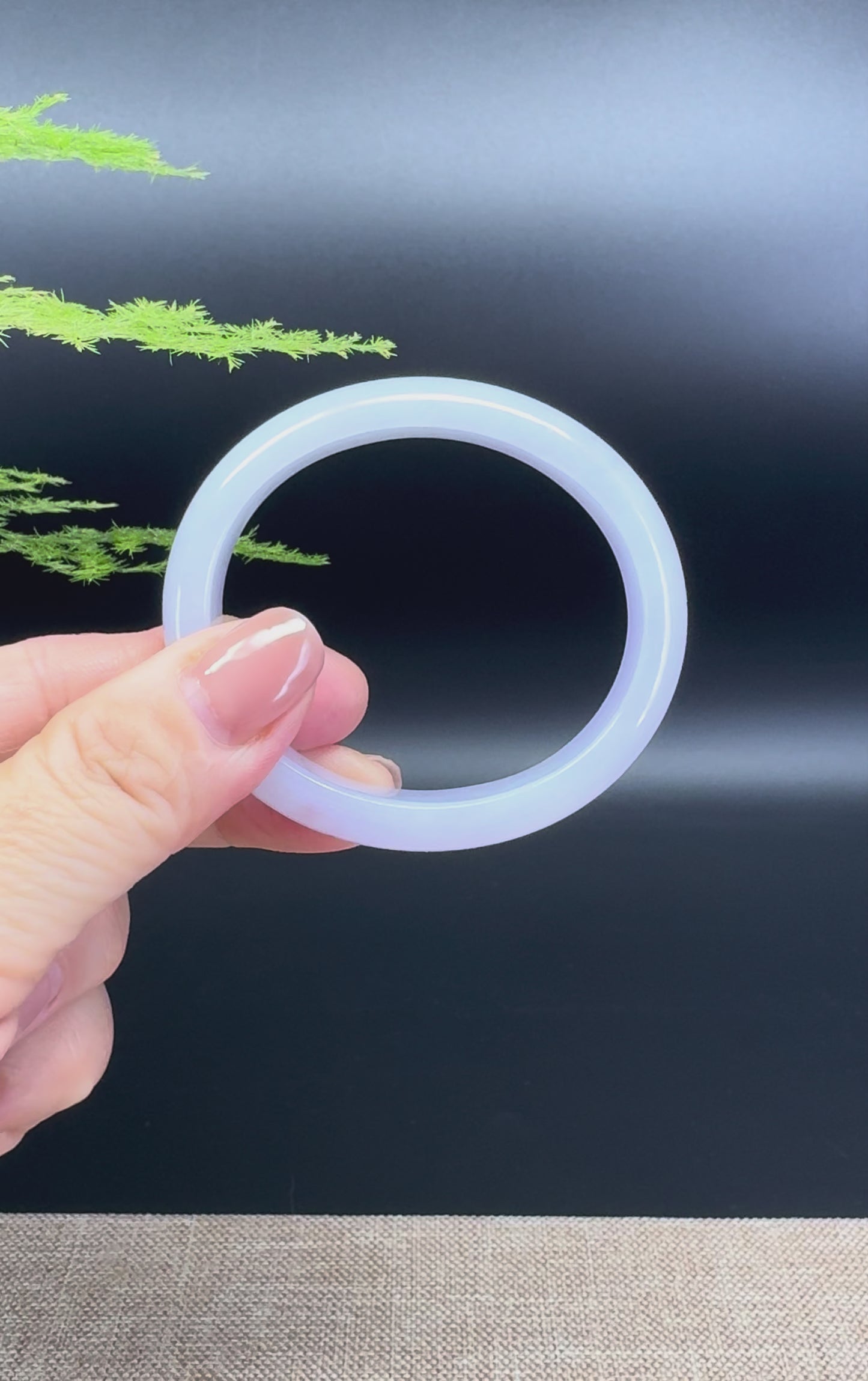 Load and play video in Gallery viewer, Genuine Burmese Lavender Jade Jadeite Bangle Bracelet ( 51.7*45.4mm )
