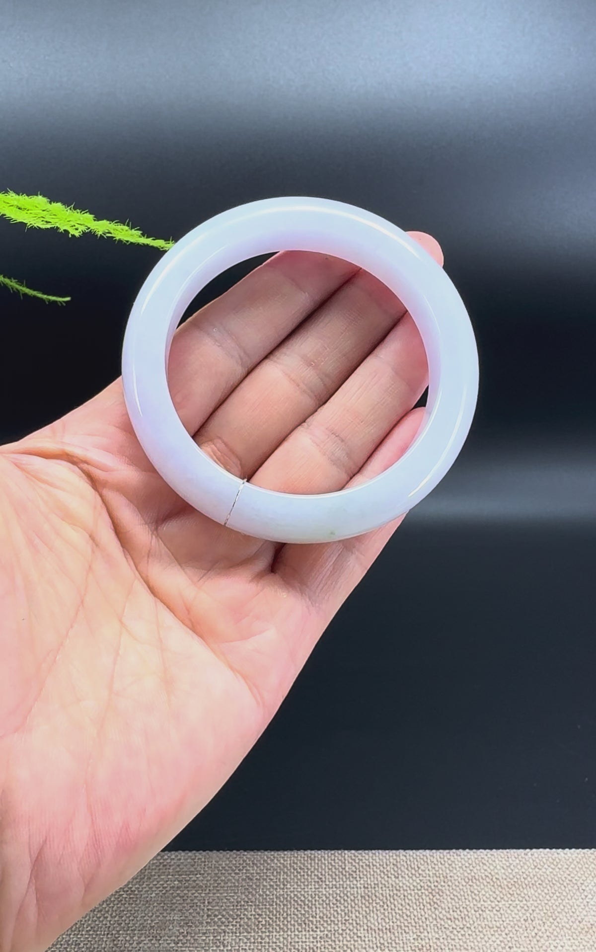 Genuine Burmese Lavender Jadeite Jade Bangle Bracelet (55.7mm)