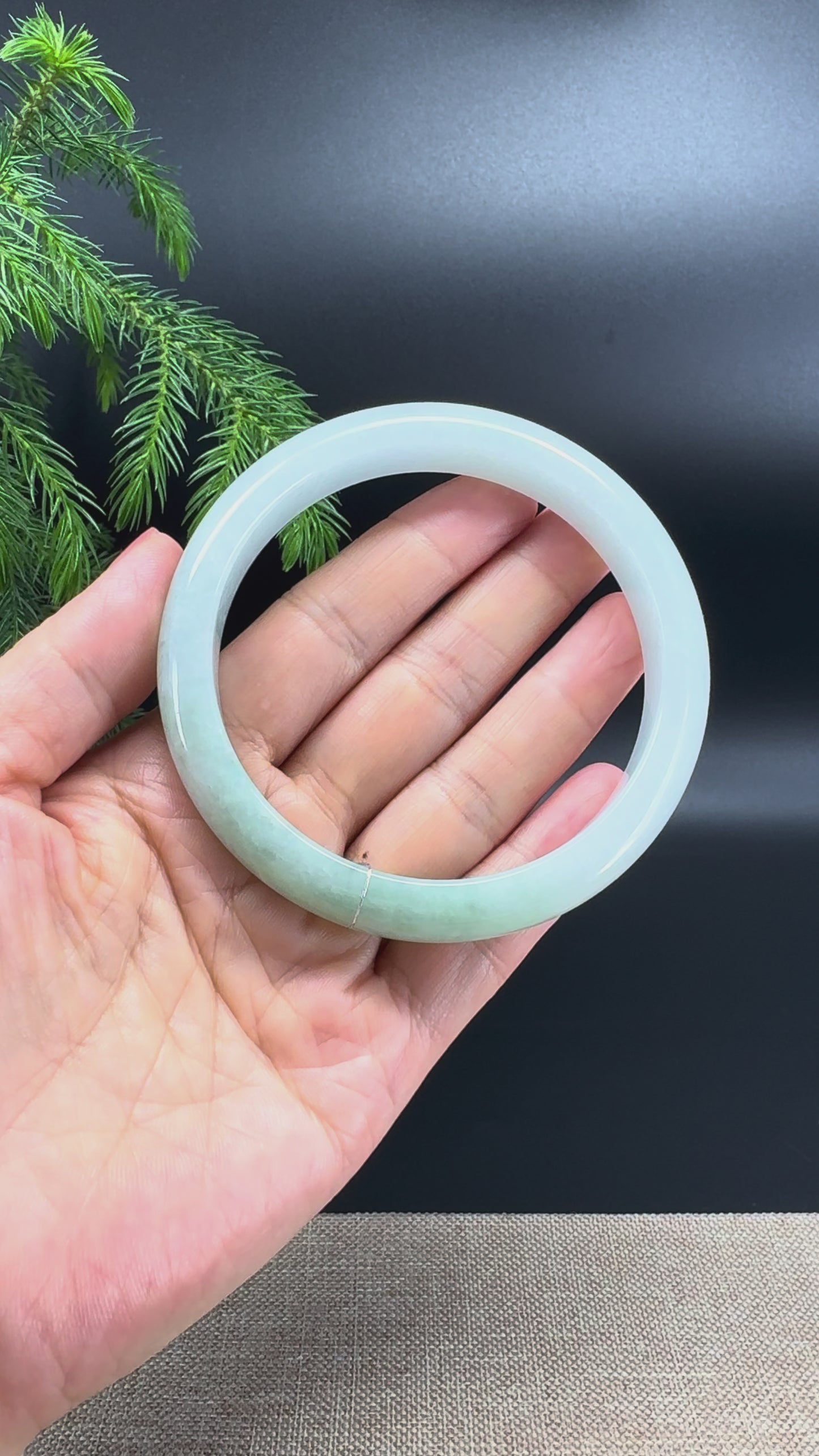 Genuine Burmese Green Jadeite Jade Bangle Bracelet (66.3mm)