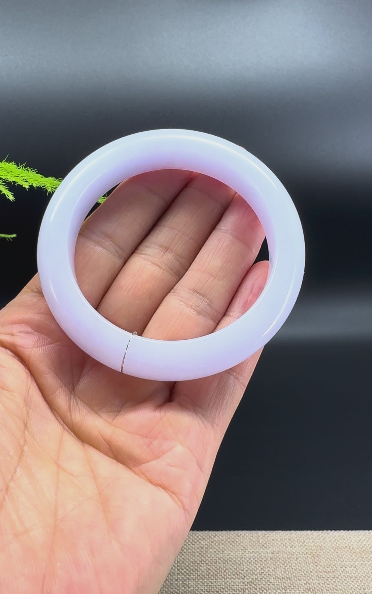 Genuine Burmese Pink Lavender Jadeite Jade Bangle Bracelet ( 53.4mm )
