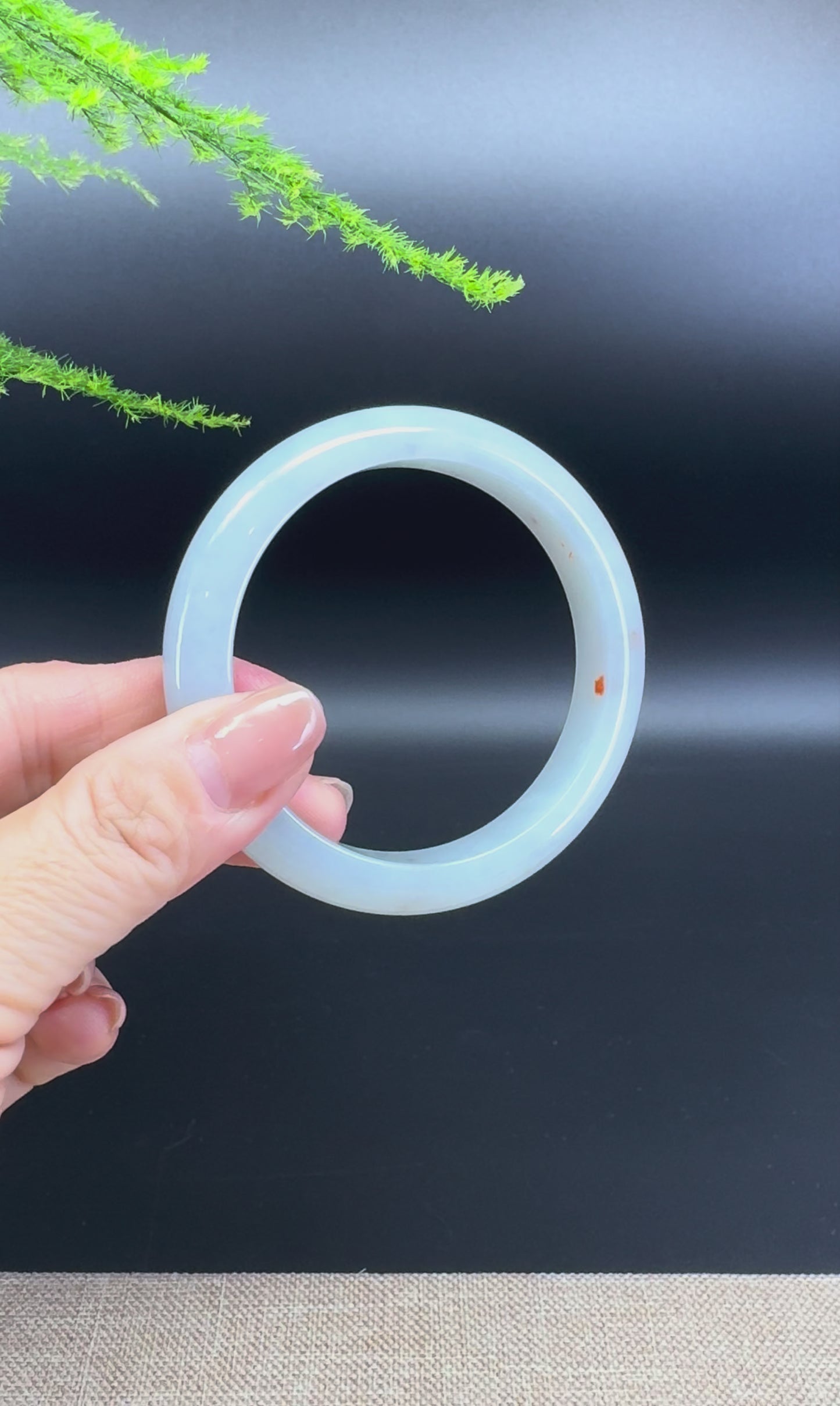 Load and play video in Gallery viewer, Genuine Burmese Icy Green Jade Jadeite Bangle Bracelet ( 56.1mm )
