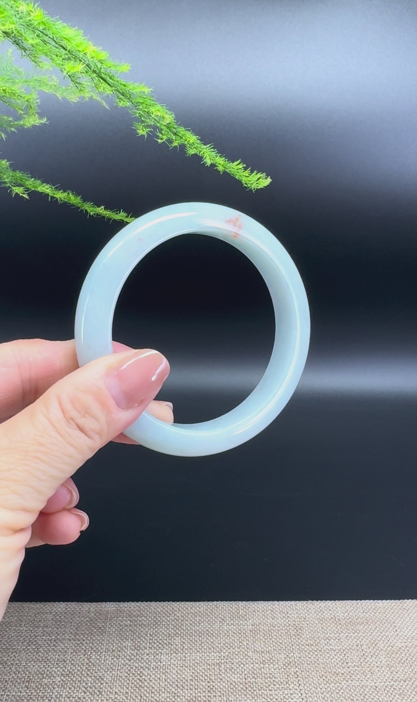 Genuine Burmese Icy Green Jade Jadeite Bangle Bracelet ( 57.2mm )