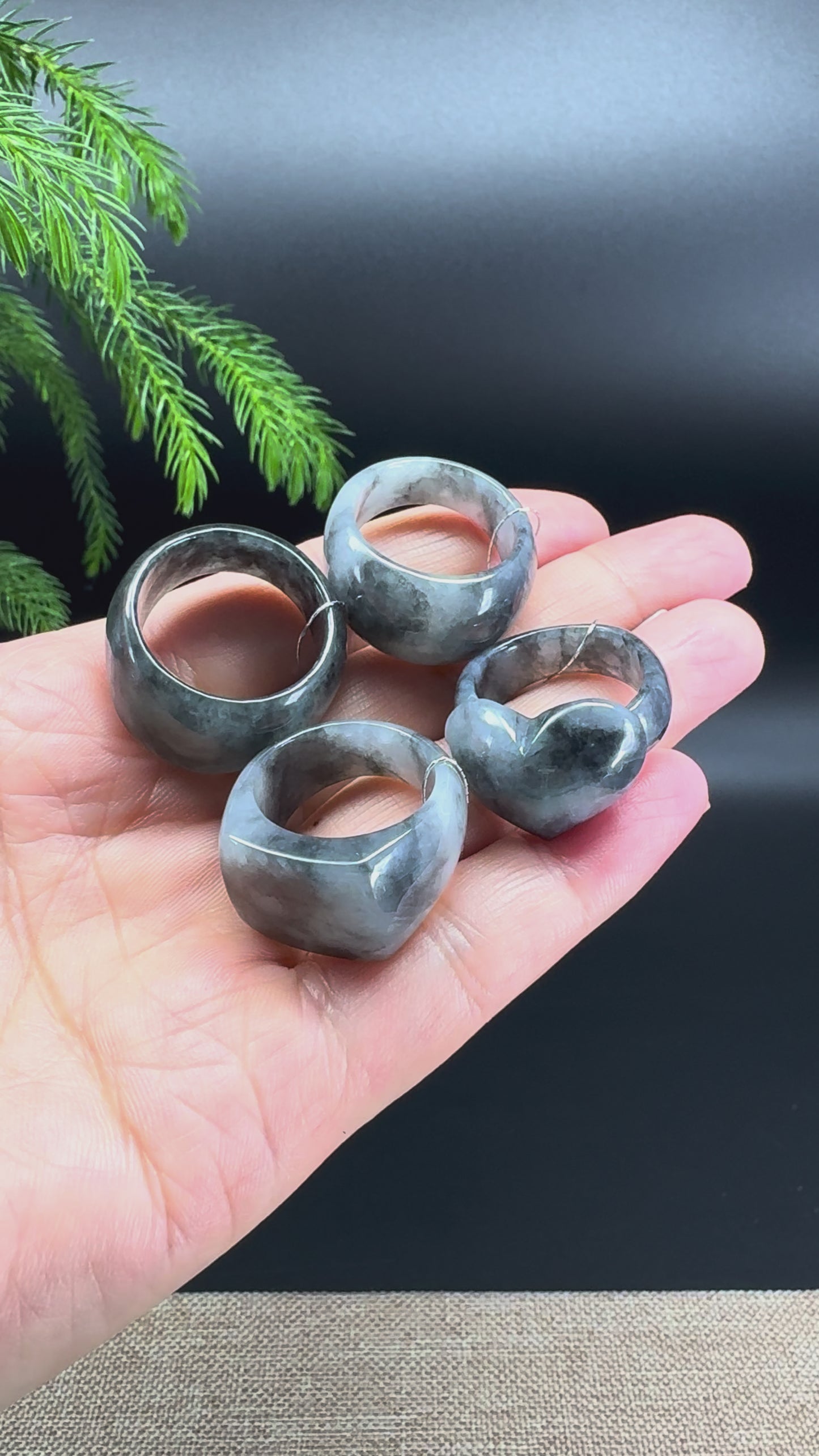 RealJade® Burmese Black Wuji Jadeite Jade Ring