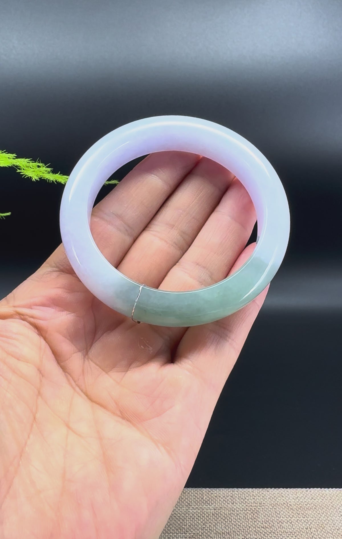 Genuine Burmese "Pink Moomoo" Jadeite Jade Bangle Bracelet ( 52.8mm )