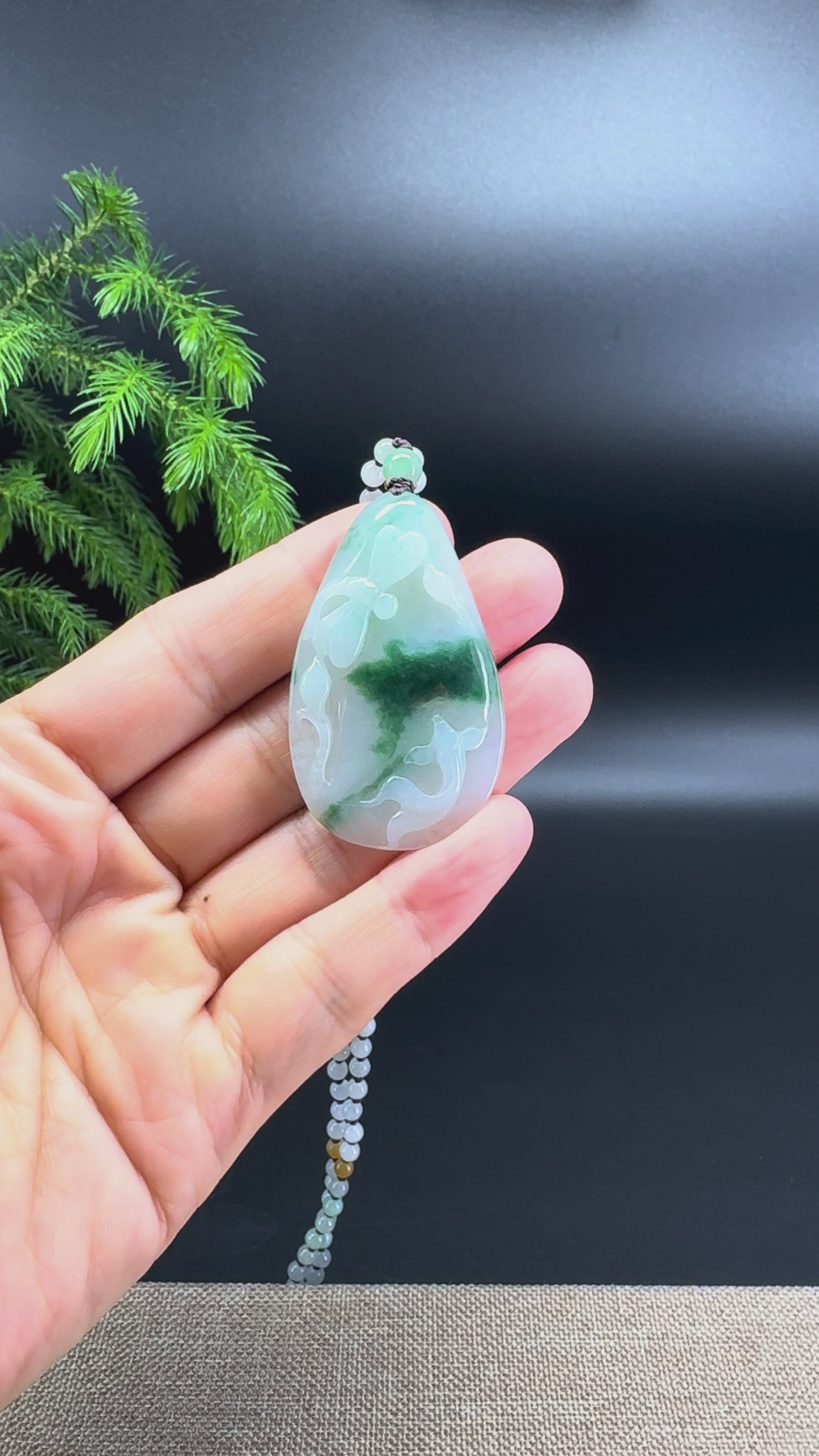 RealJade® Co.  Genuine Burmese Jadeite Jade Dragonfly Pendant Necklace