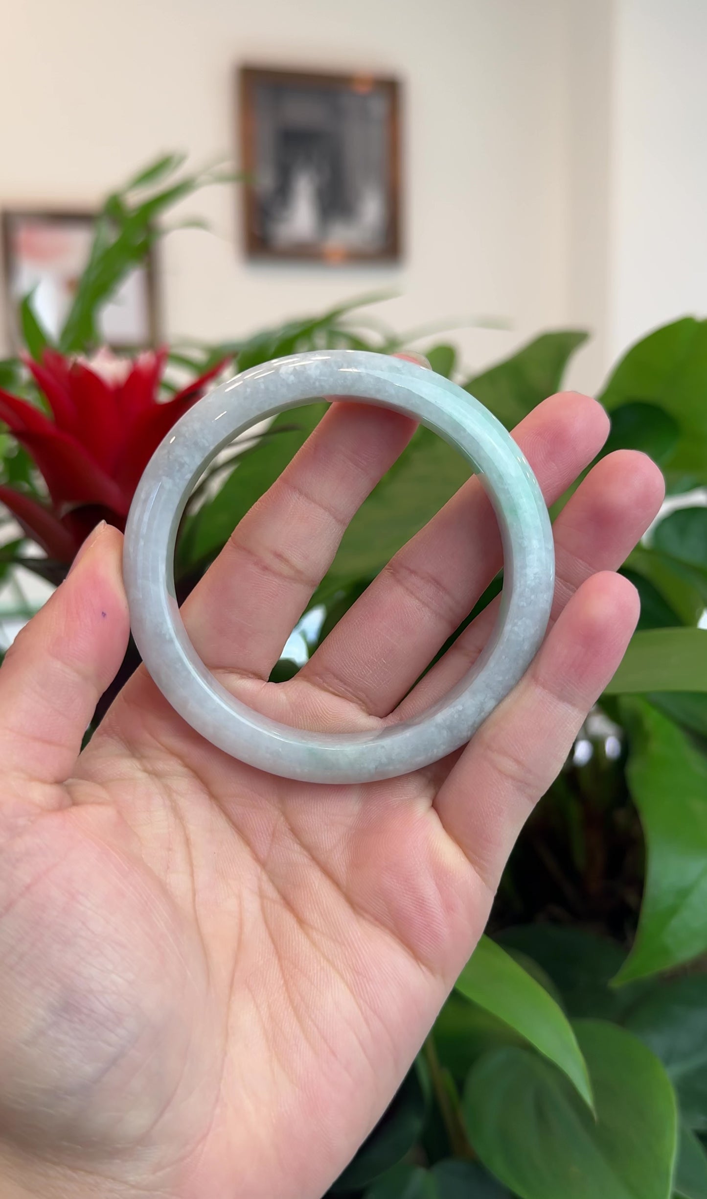 Load and play video in Gallery viewer, RealJade® Co. &amp;quot;Classic Bangle&amp;quot; Genuine Burmese Green Jadeite Jade Bangle Bracelet (58.38mm) #T227
