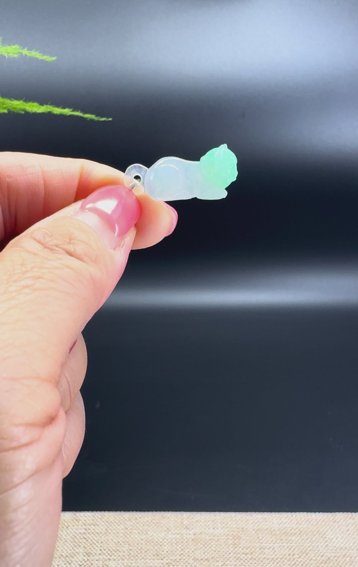 RealJade® Co. Genuine Icy Green Jadeite Jade Kitty Pendant Necklace