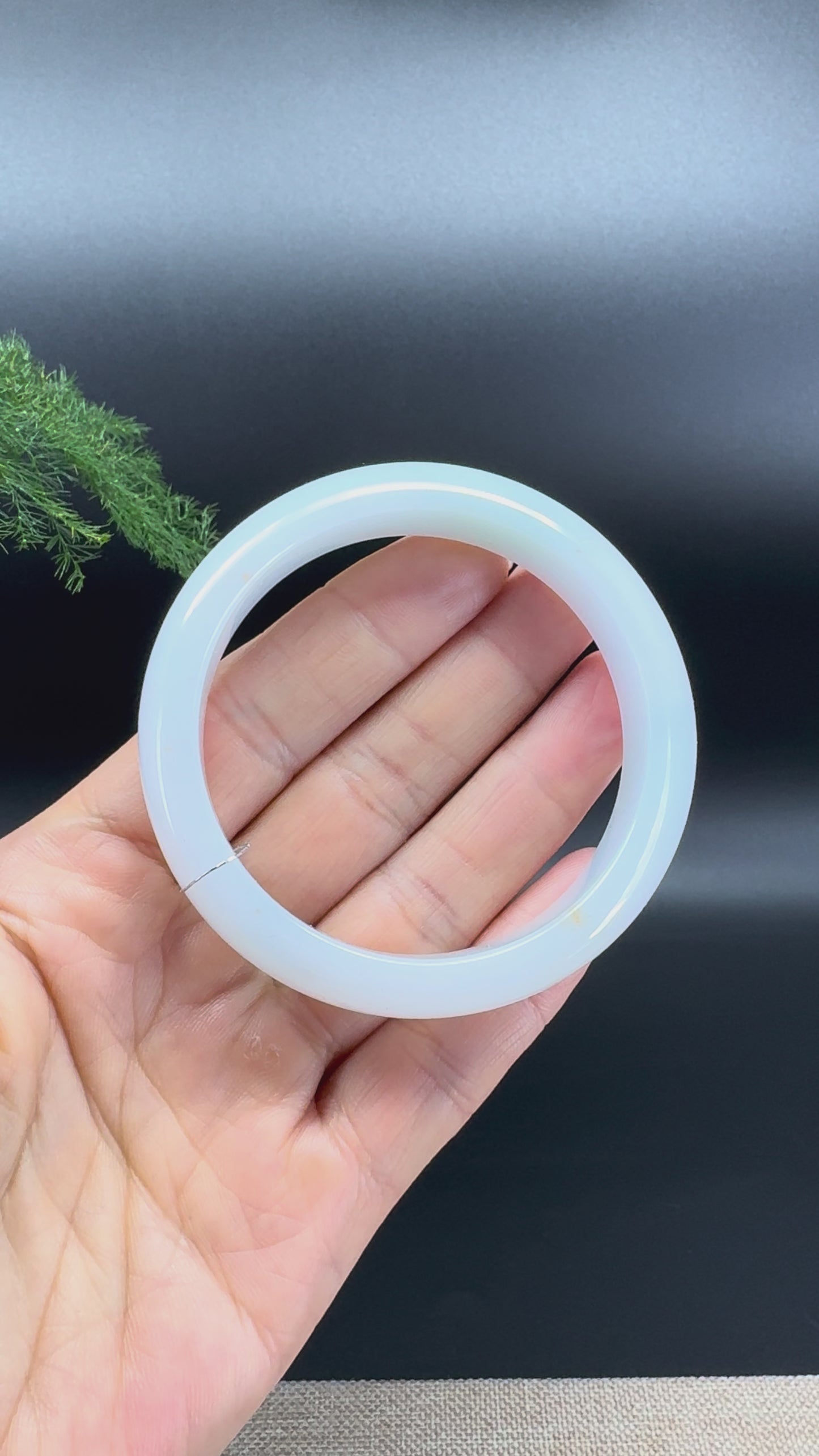 Genuine Burmese Ice Green Jade Jadeite Bangle Bracelet (54.4mm)