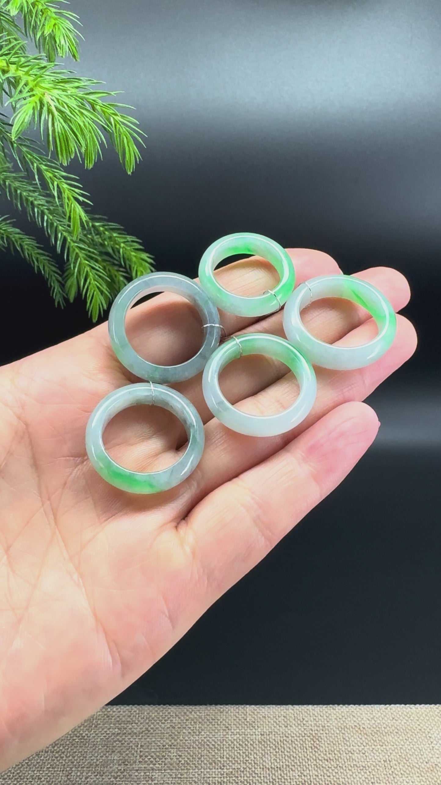 RealJade® Burmese Smoky Wuji & Green Traditional Jadeite Jade Ring