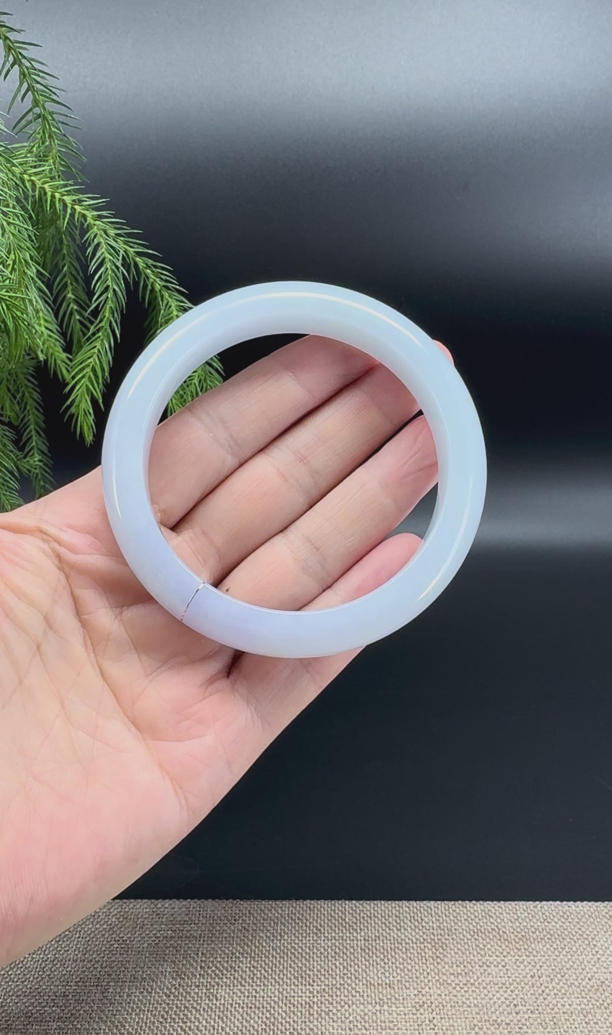 Genuine Burmese Light Lavender Jade Jadeite Bangle Bracelet ( 61mm )