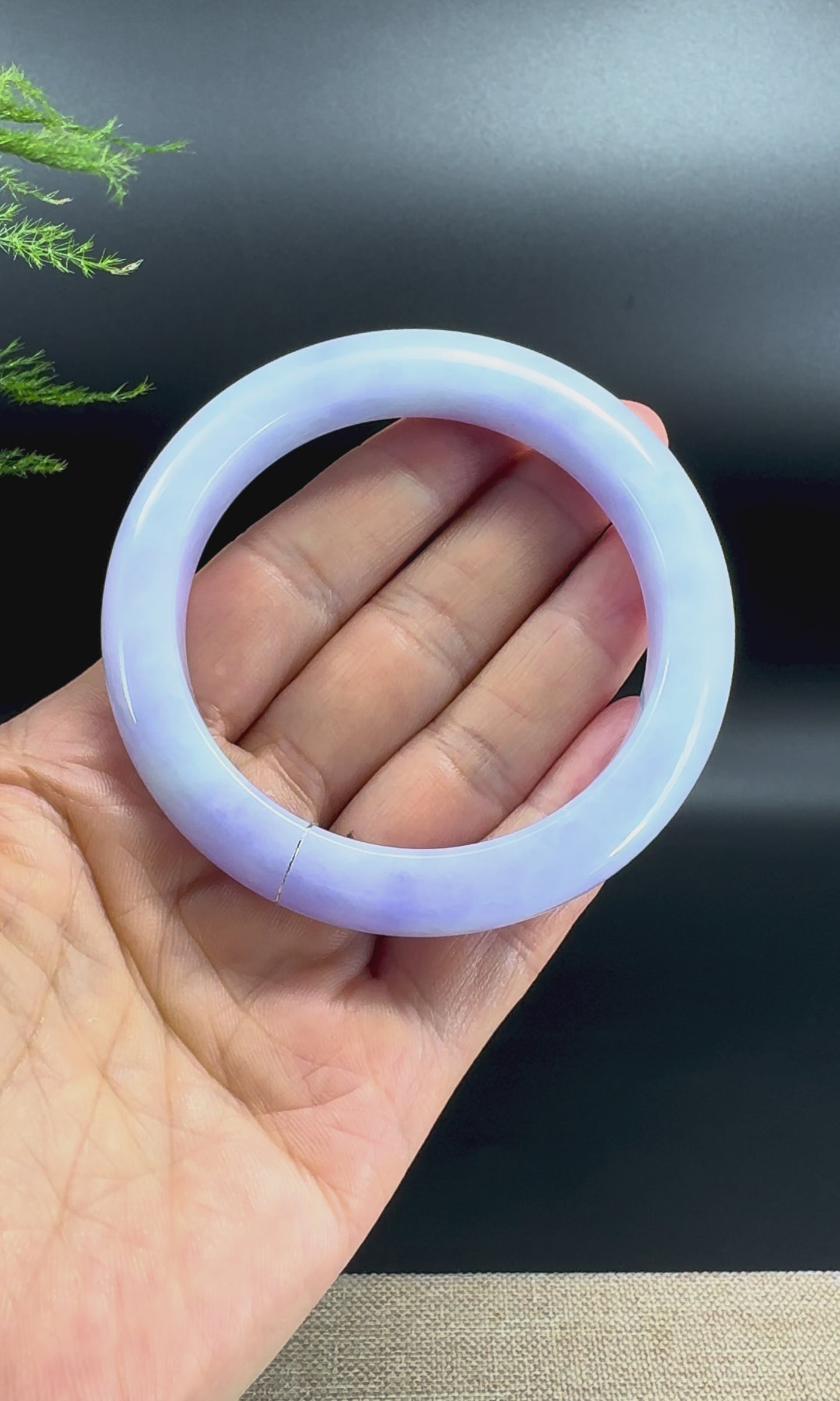 Genuine Burmese Lavender Jade Jadeite Bangle Bracelet (58mm)
