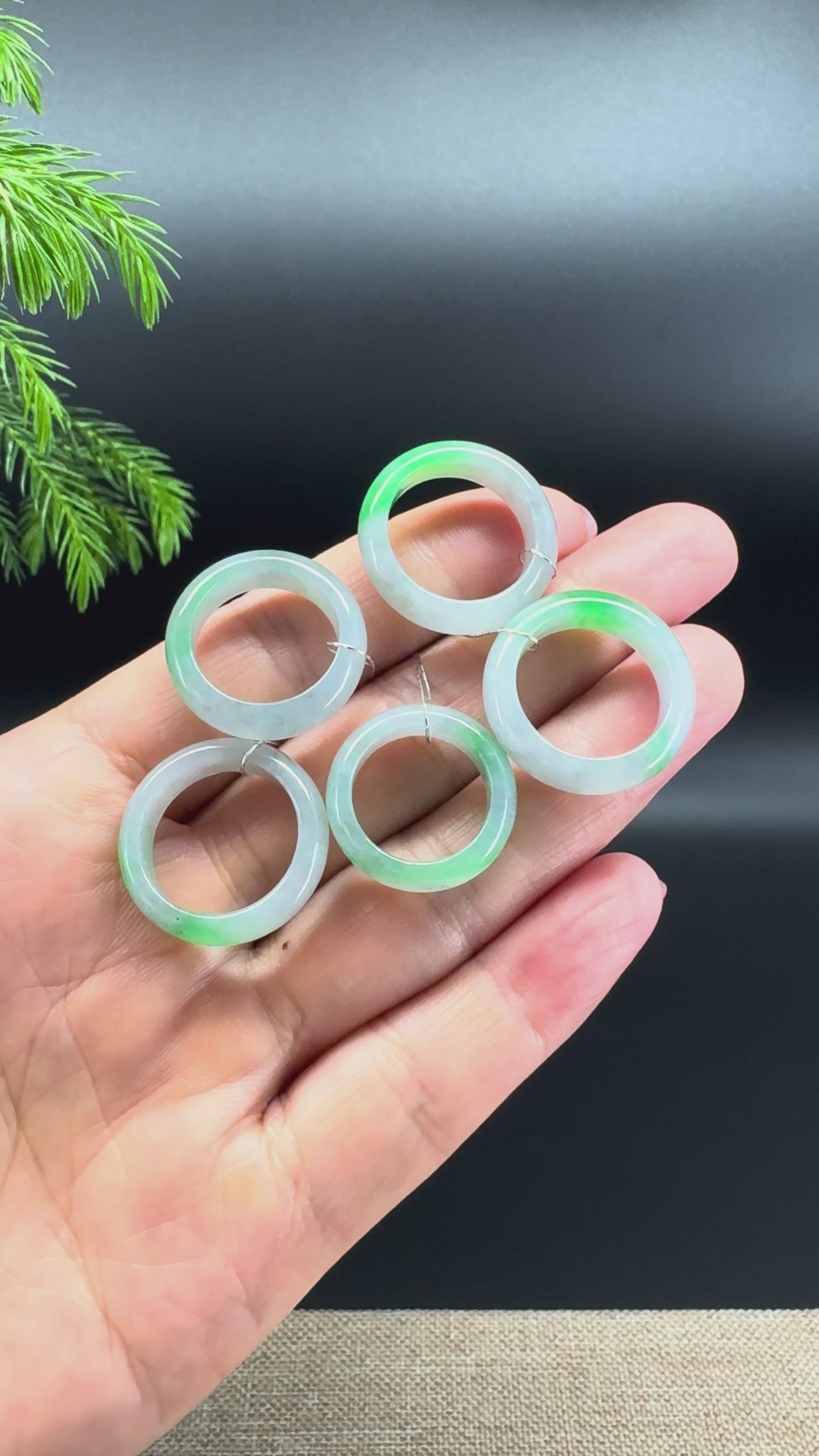 Load and play video in Gallery viewer, RealJade® Burmese Smoky Wuji &amp;amp; Green Traditional Jadeite Jade Ring
