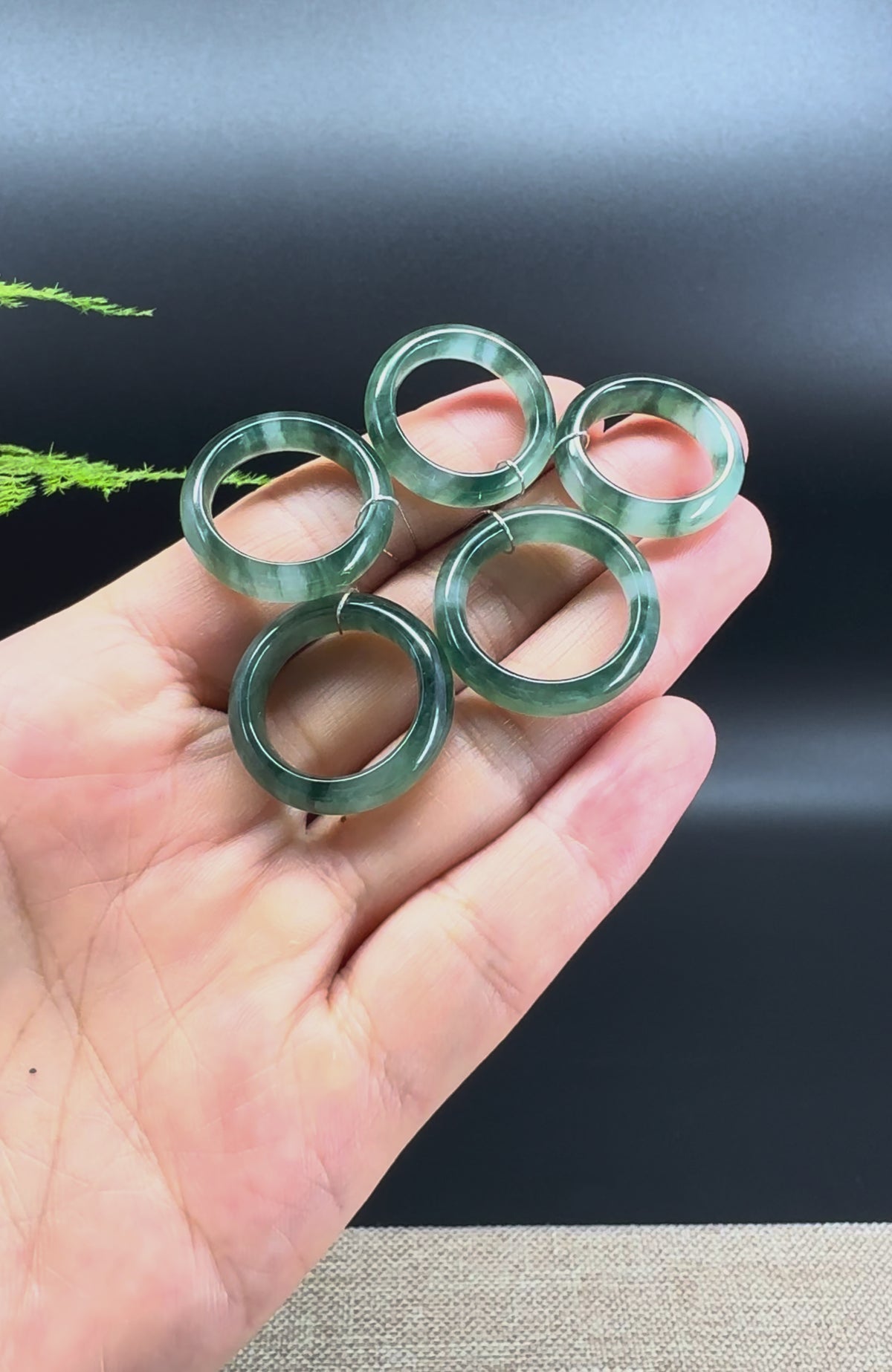 RealJade® Burmese Dark Oil Green Traditional Jadeite Jade Ring
