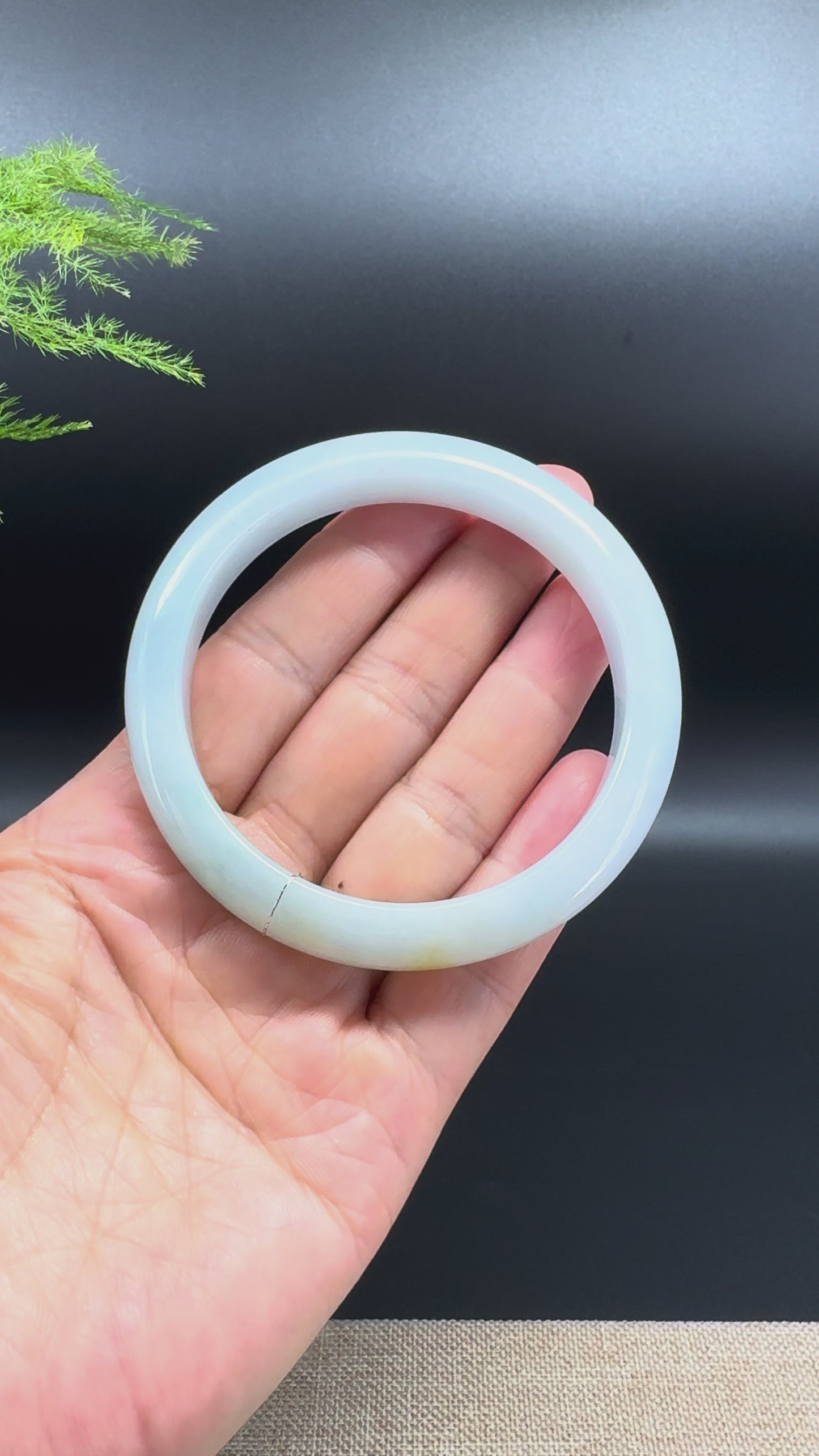 Genuine Burmese Green & Sajin Jadeite Jade Bangle Bracelet (59.4mm)