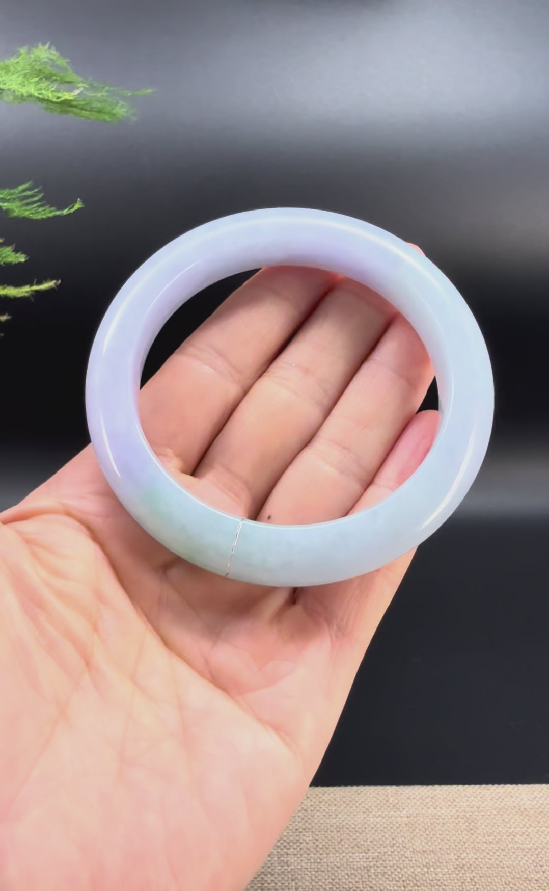 Load and play video in Gallery viewer, High end Genuine Burmese Lavender Green  Jade Jadeite Bangle Bracelet ( 60.1mm )
