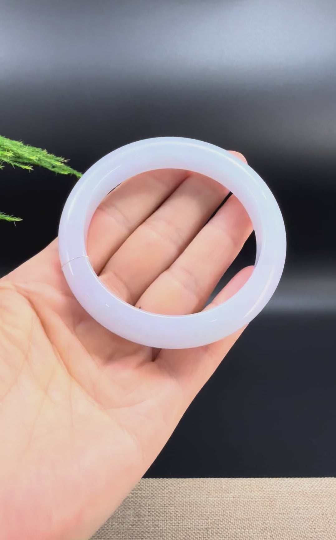 Genuine Burmese Lavender Green Jade Jadeite Bangle Bracelet ( 57.2mm )
