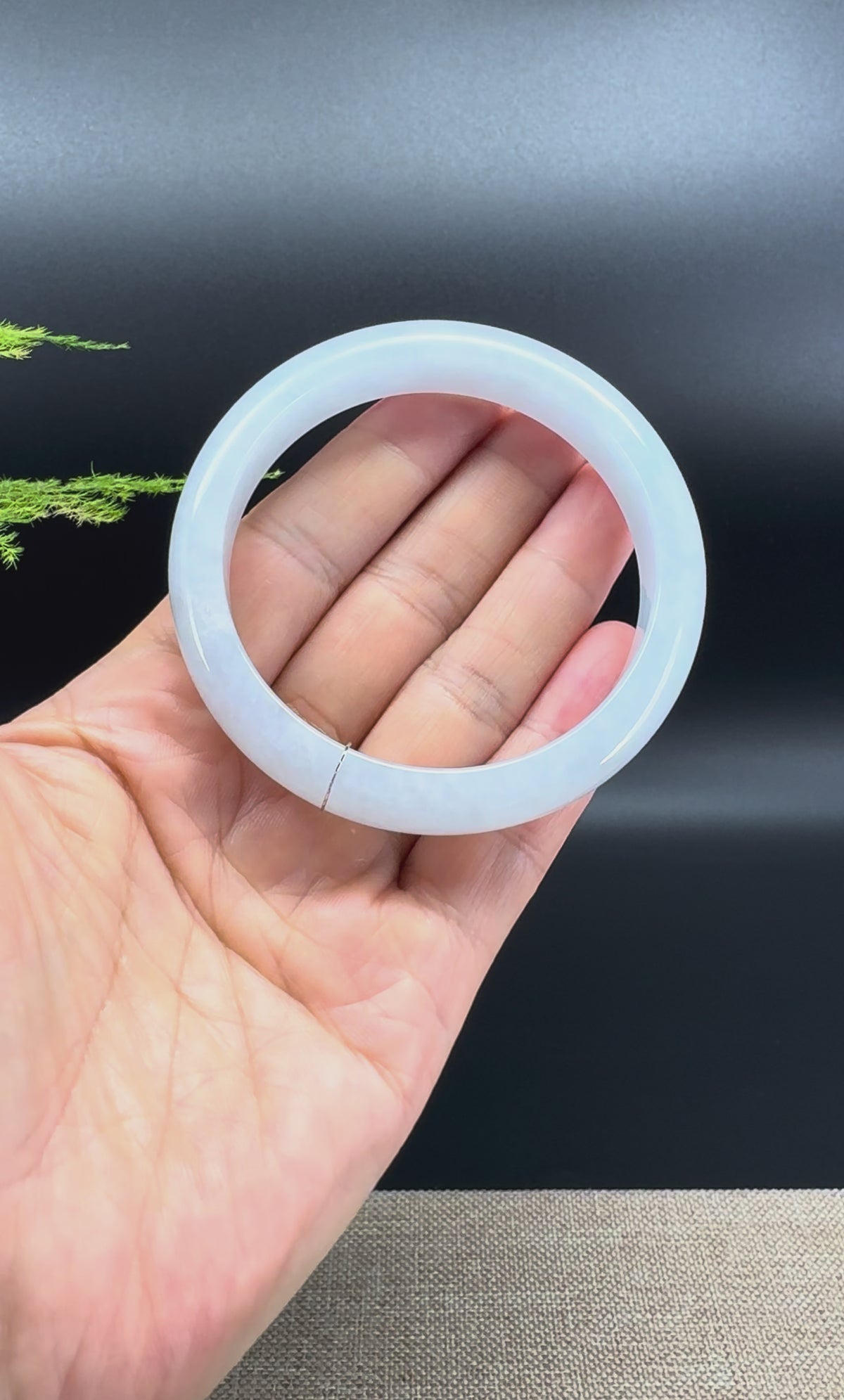 Genuine Burmese Icy  Jade Jadeite Bangle Bracelet (57.5mm)