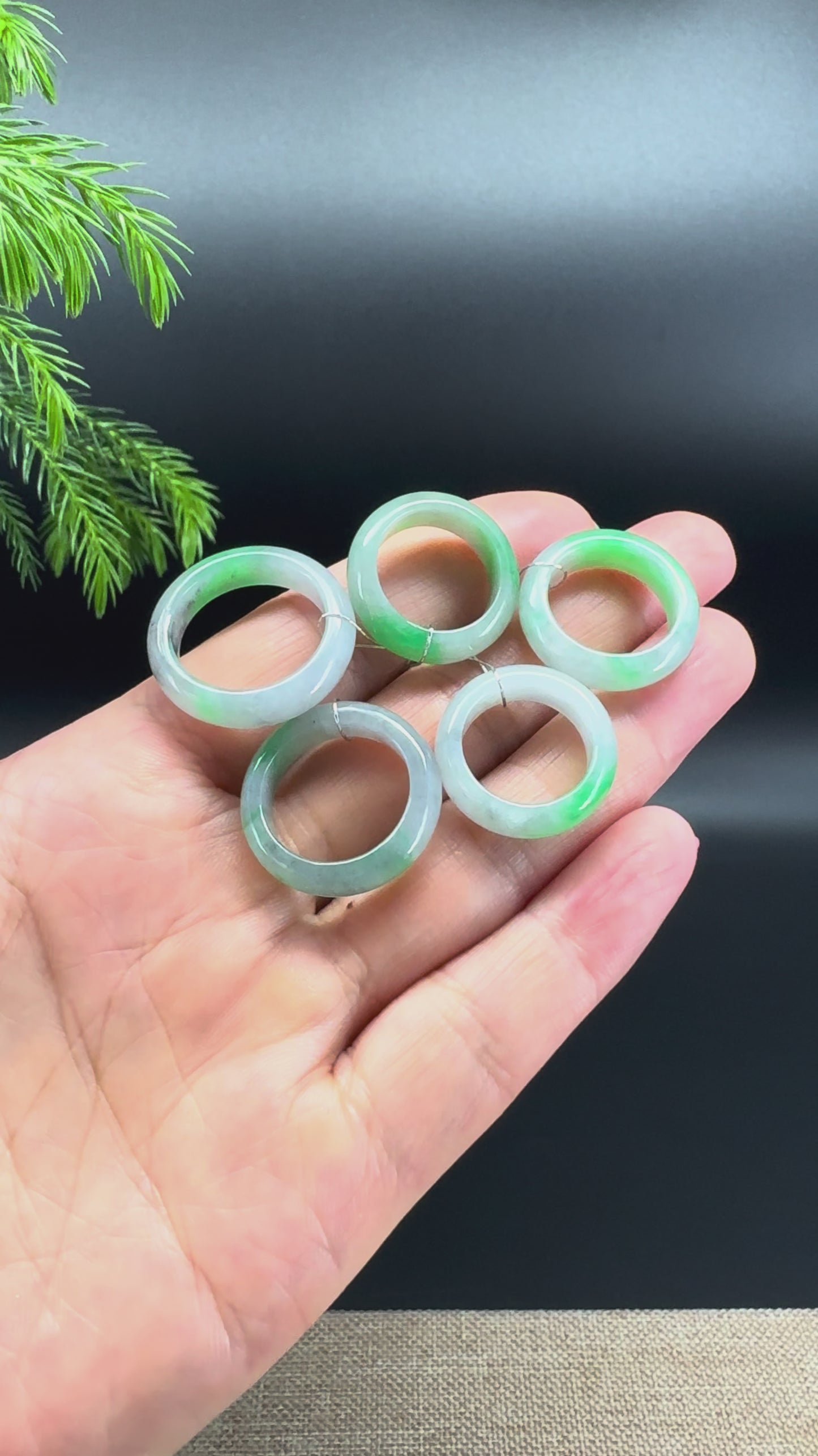 RealJade® Burmese Smoky Wuji & Green Traditional Jadeite Jade Ring