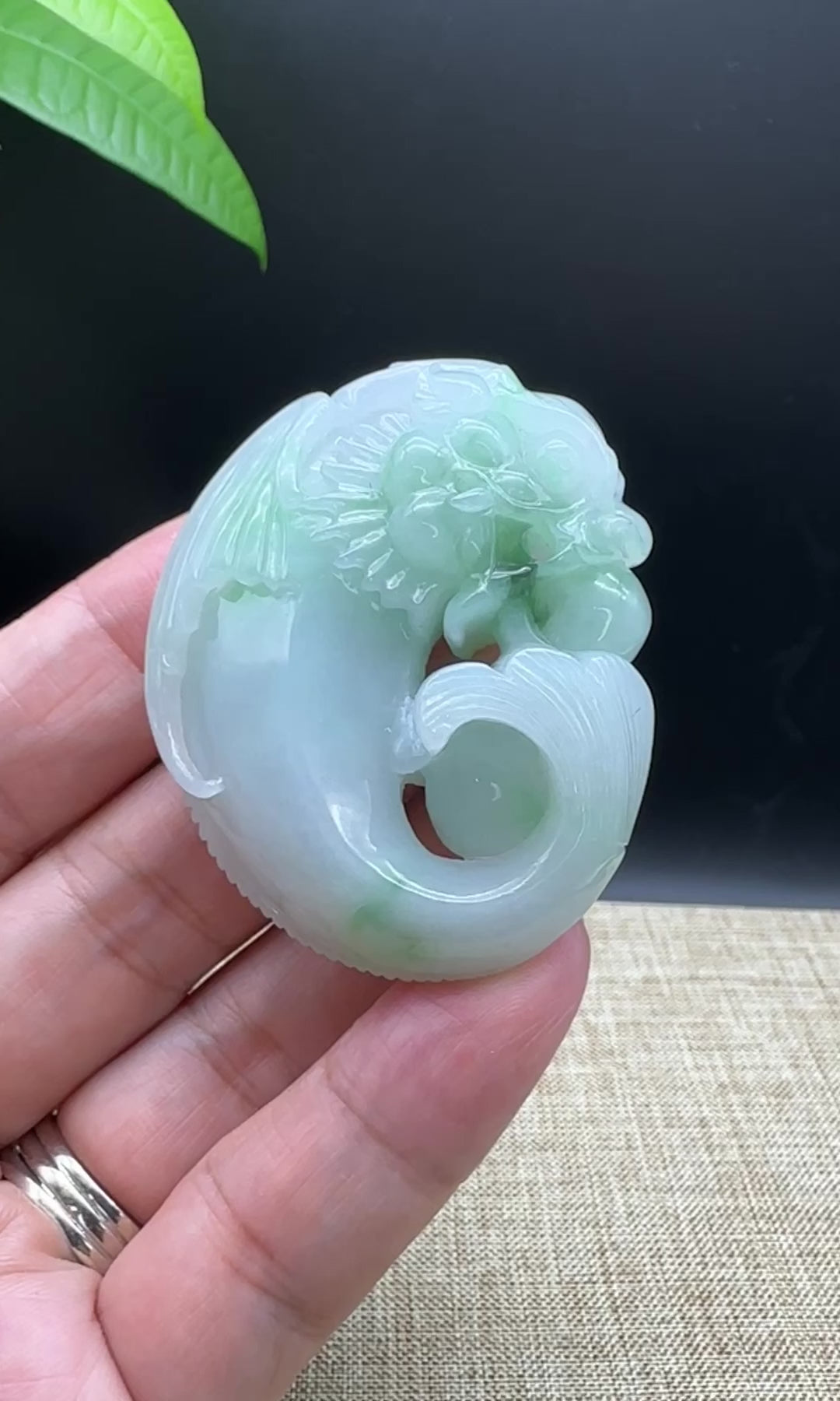 Load and play video in Gallery viewer, RealJade® Co. Genuine Jadeite Jade Long Tou Yu ( Dragon head and fish body ) Pendant Necklace
