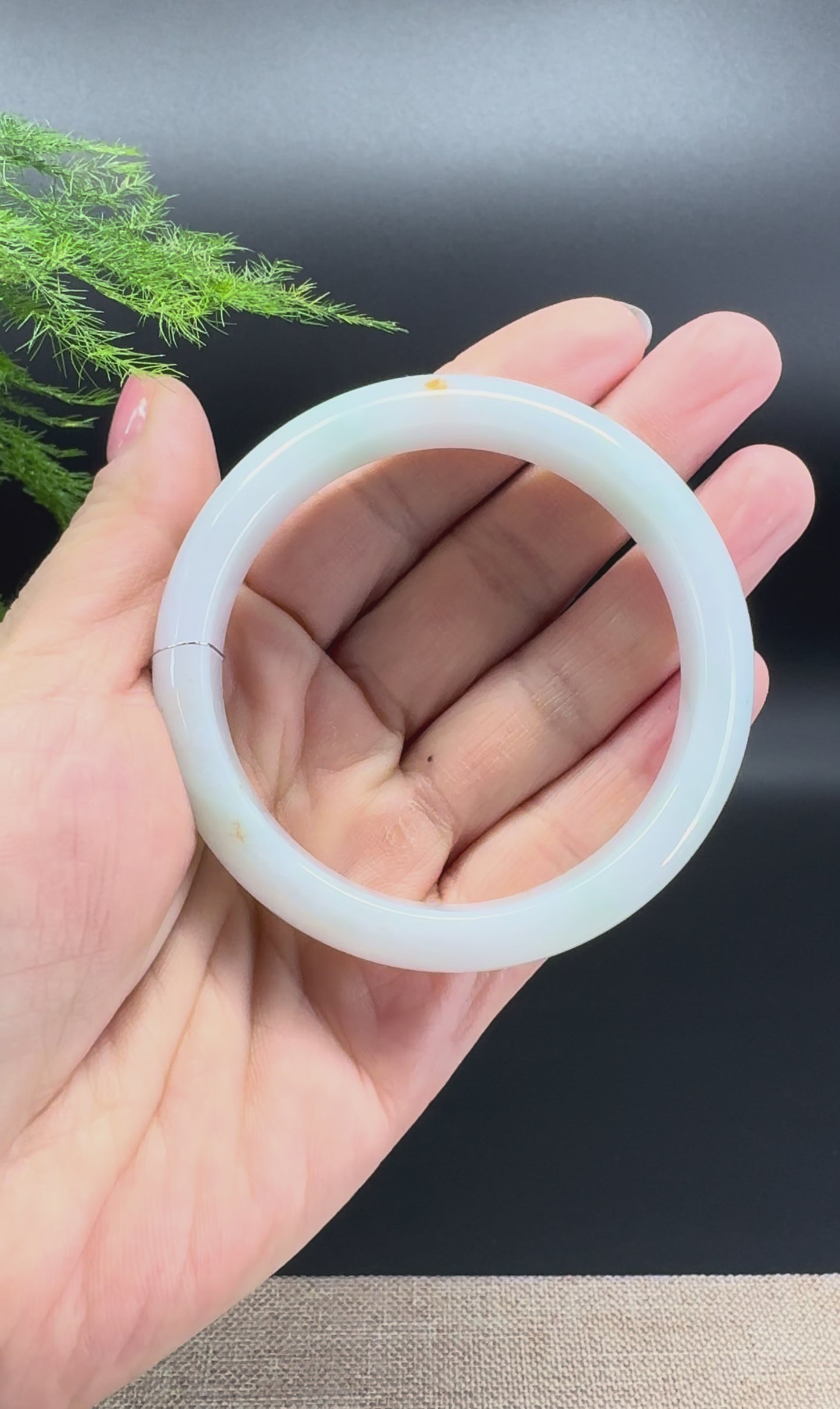 Genuine Burmese Icy Jade Jadeite Bangle Bracelet ( 55.8mm )
