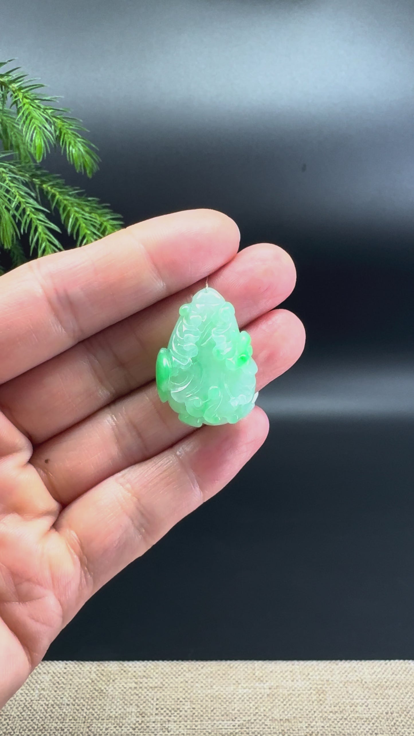Load and play video in Gallery viewer, RealJade® Co. Natural Apple Green Jadeite Jade Cabbage Necklace Pendant
