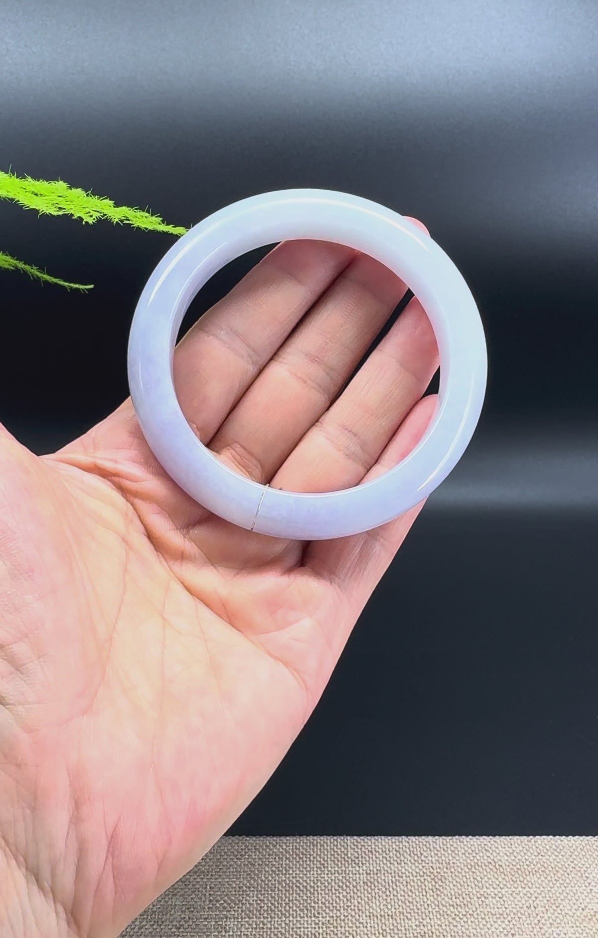Genuine Burmese Lavender Jade Jadeite Bangle Bracelet ( 58.8mm )