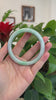 RealJade® Co. Genuine White & Green Burmese Jadeite Jade Bangle Bracelet (62.53mm) #T219