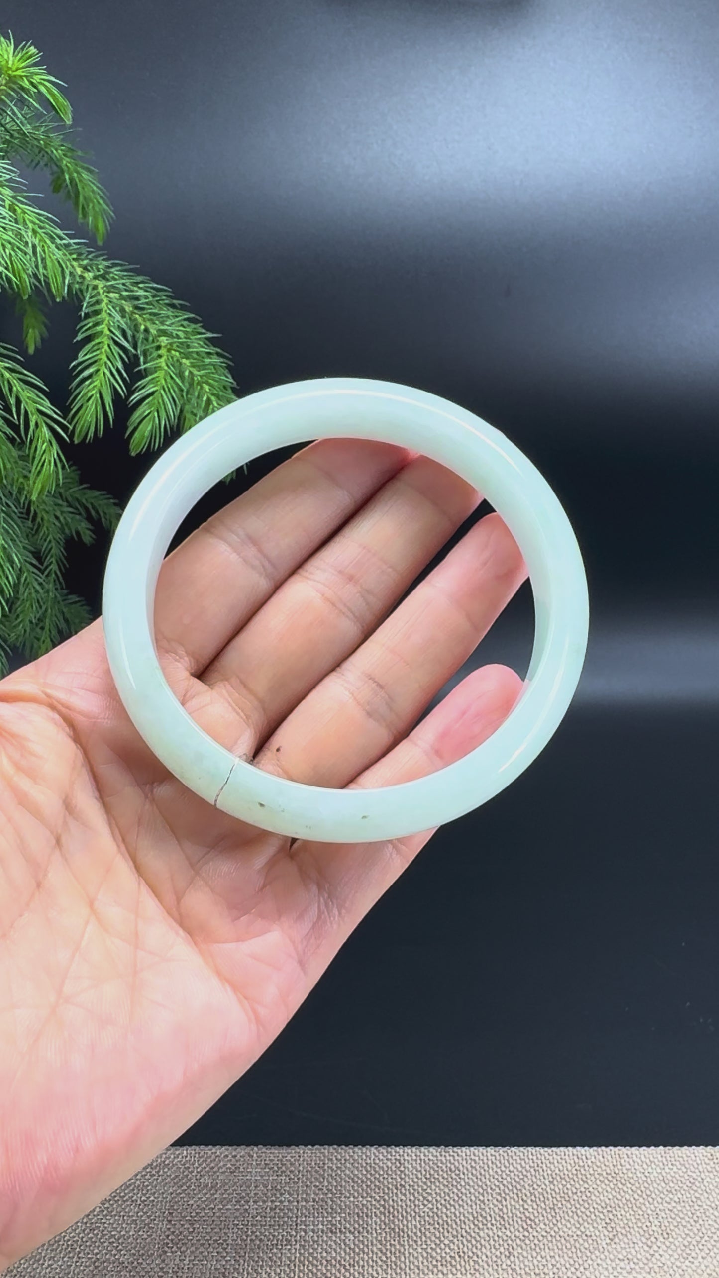 Genuine Burmese Green Jadeite Jade Bangle Bracelet (66.5mm)