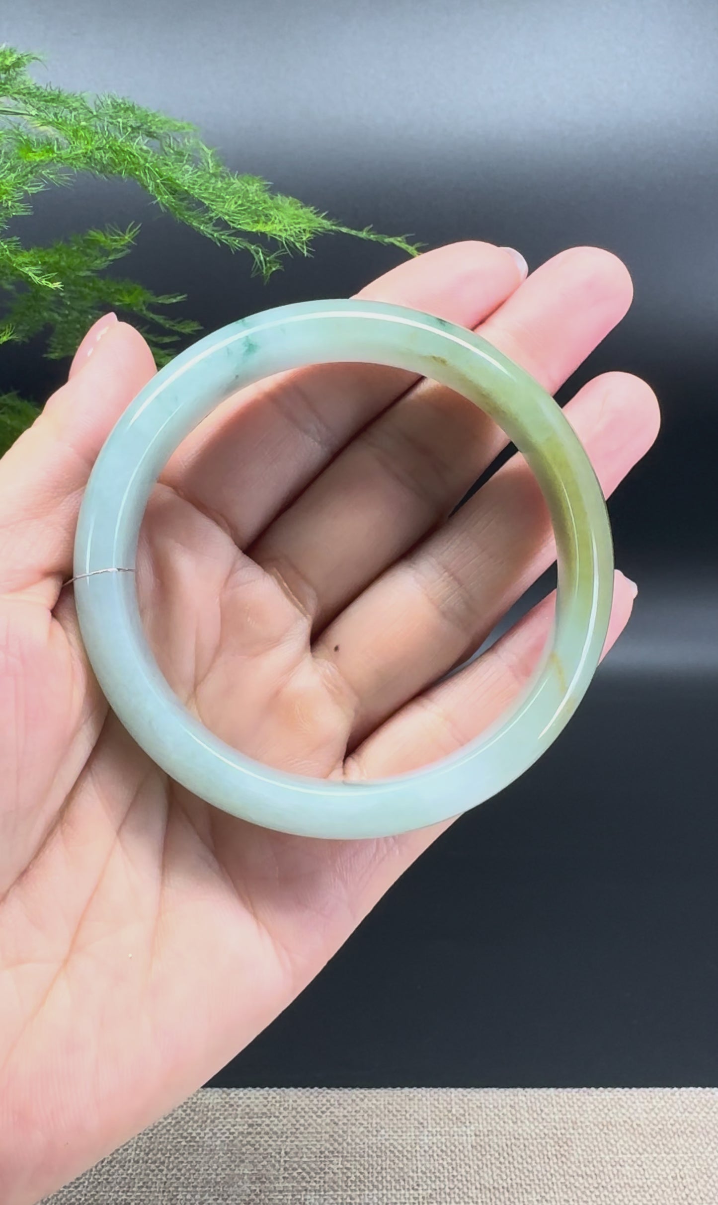 Genuine Burmese Blue Green Jade Jadeite Bangle Bracelet ( 59.3mm )
