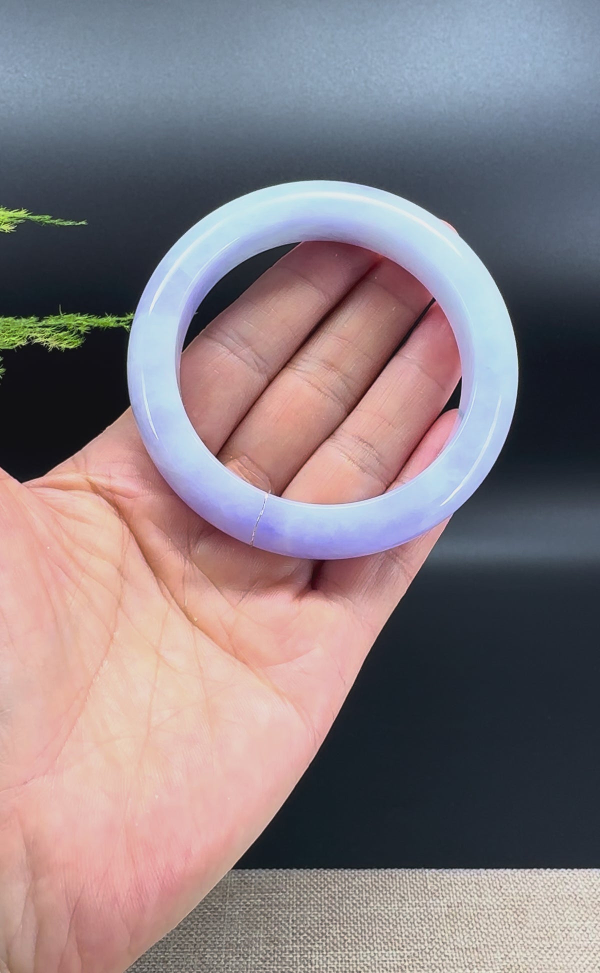 Genuine Burmese Lavender Jadeite Jade Bangle Bracelet (57.7mm)