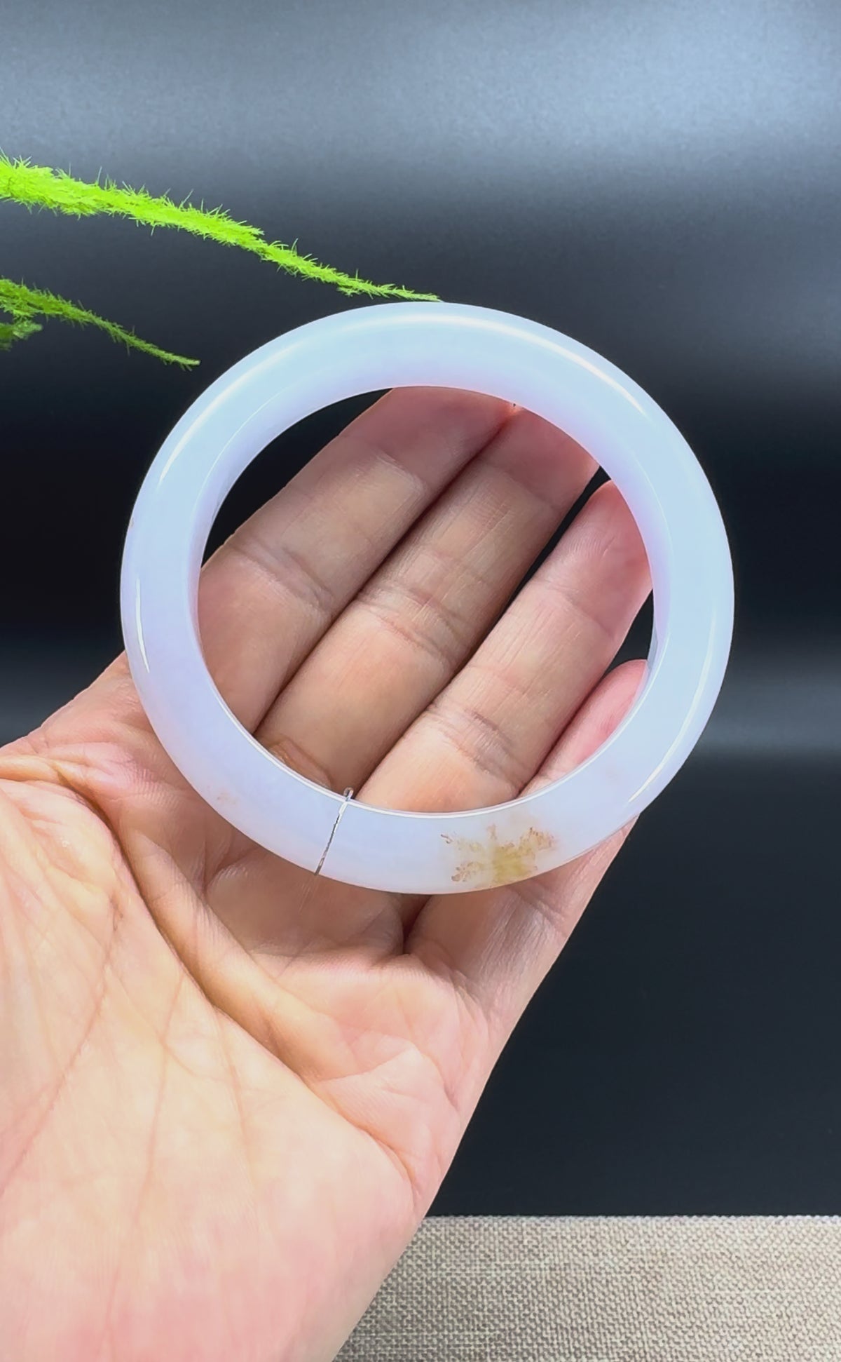 Genuine Burmese Icy Lavender Jadeite Jade Bangle Bracelet (58.3mm)