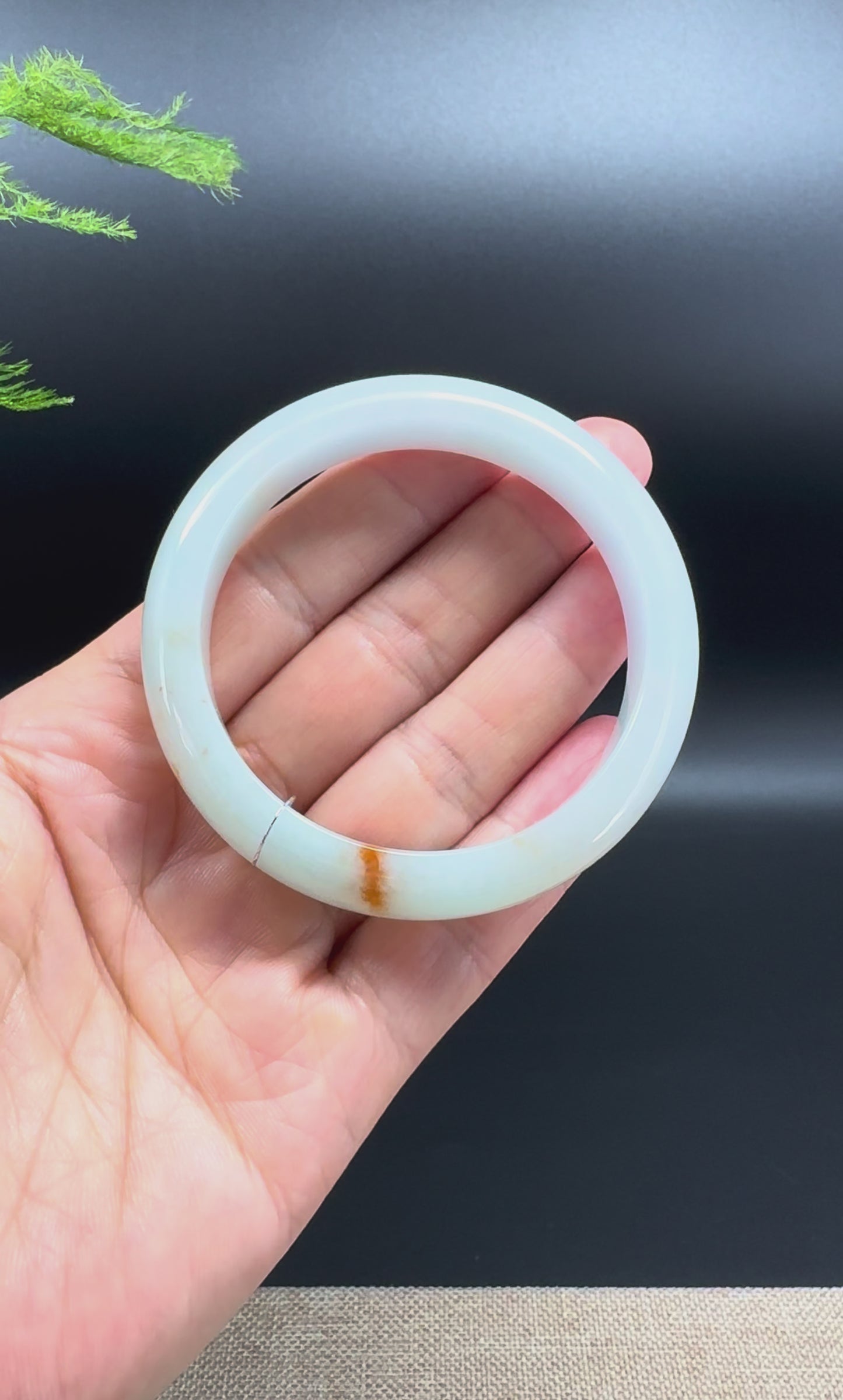 Genuine Burmese Apple Green Jade Jadeite Bangle Bracelet ( 53.4mm )